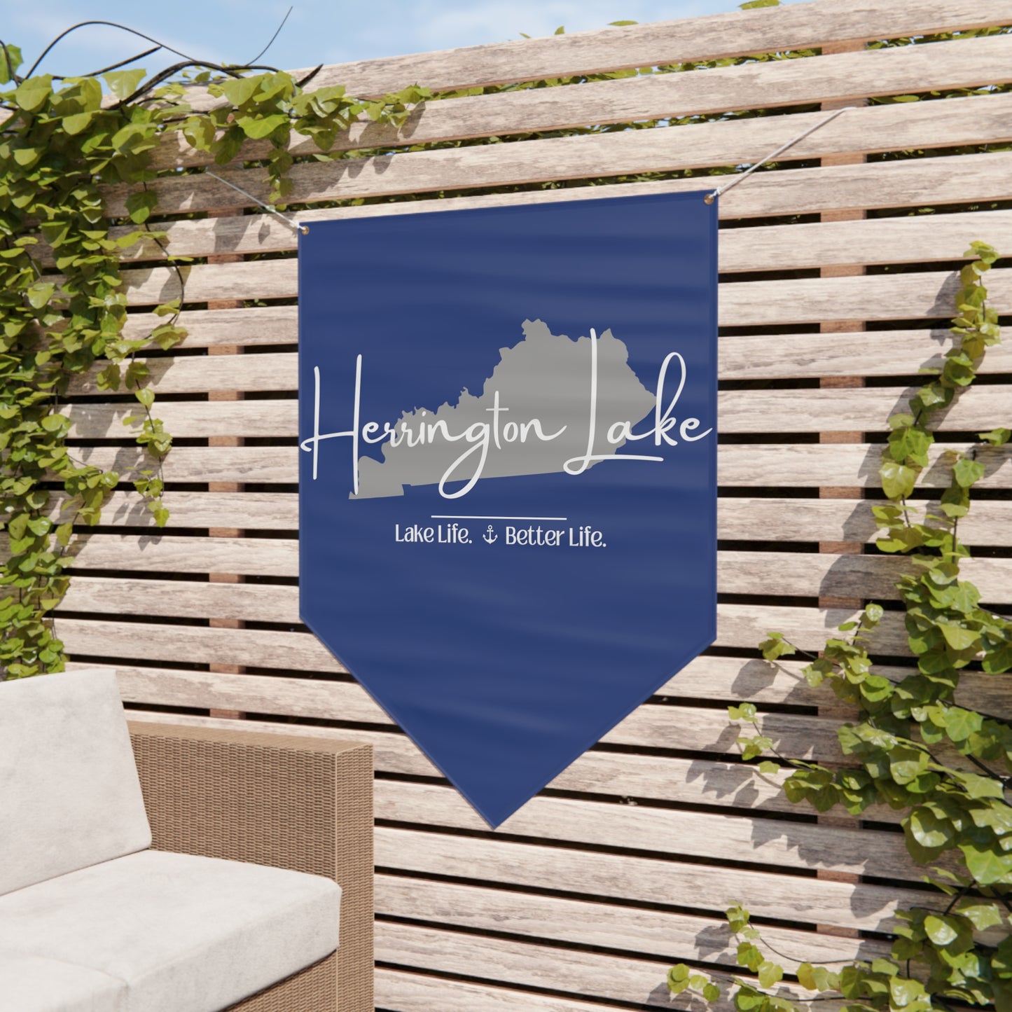 Herrington Lake Signature Collection Pennant Banner in Blue