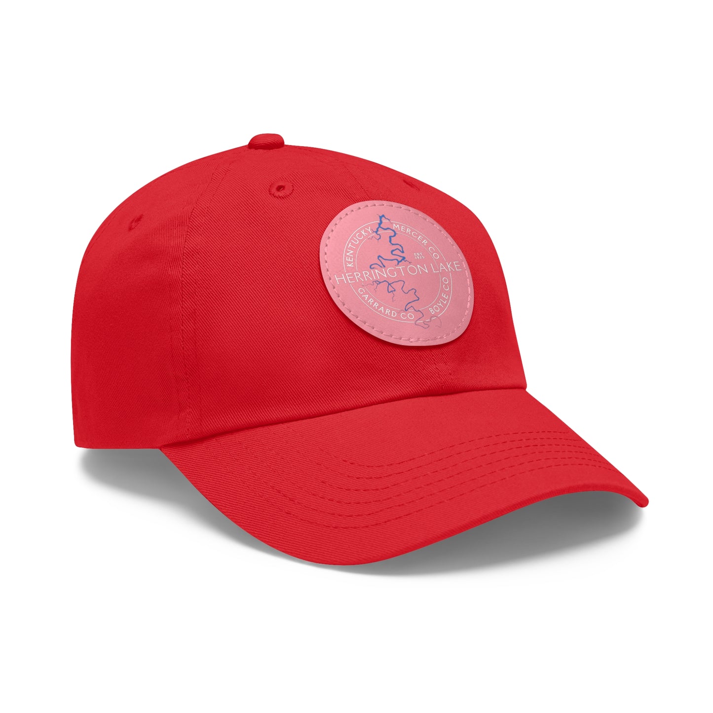 The "Classic" Herrington Lake and County Dad Hat with Leather Patch (Round)
