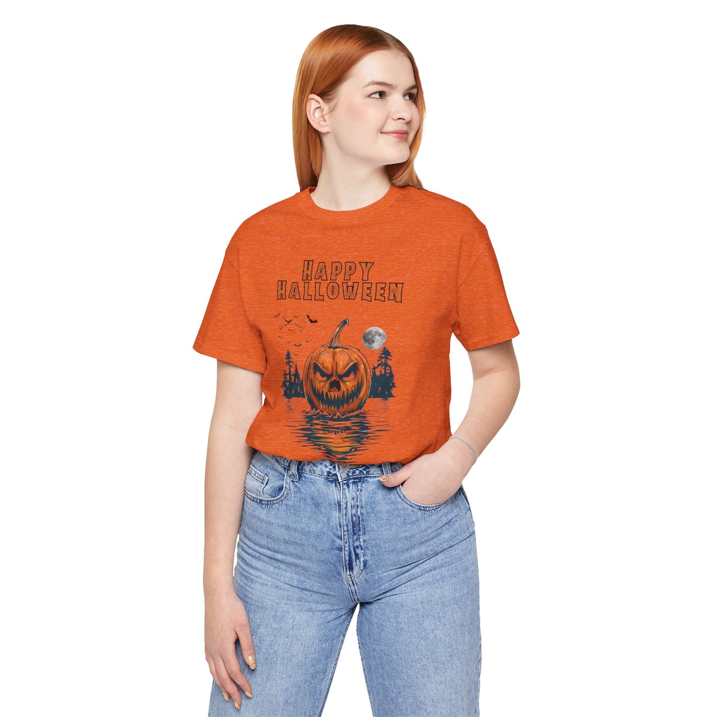 HAPPY HALLOWEEN From Herrington Unisex Jersey Knit Cotton Short Sleeve Tee