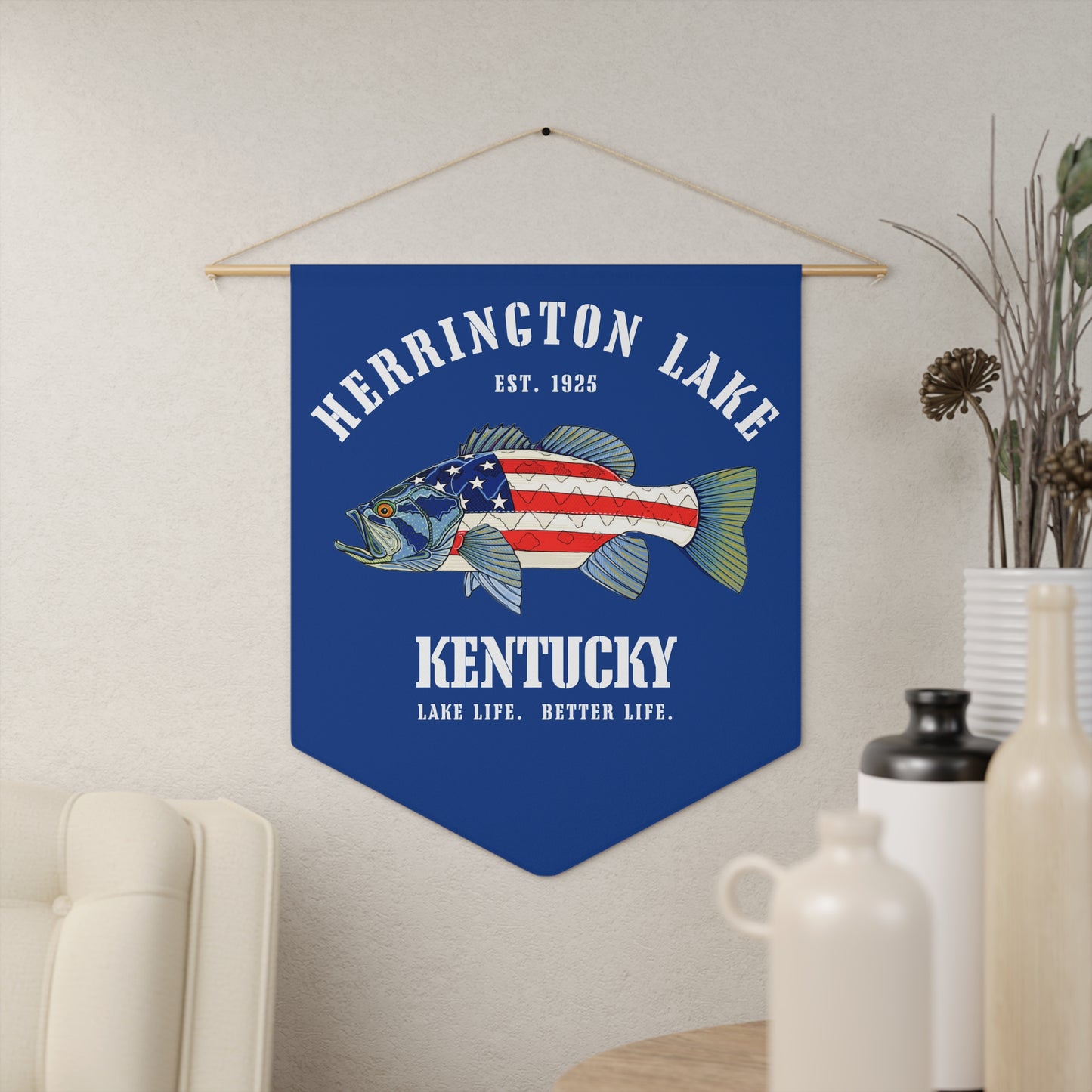 Herrington Lake Patriots All-American Angler Pennant Banner - Blue