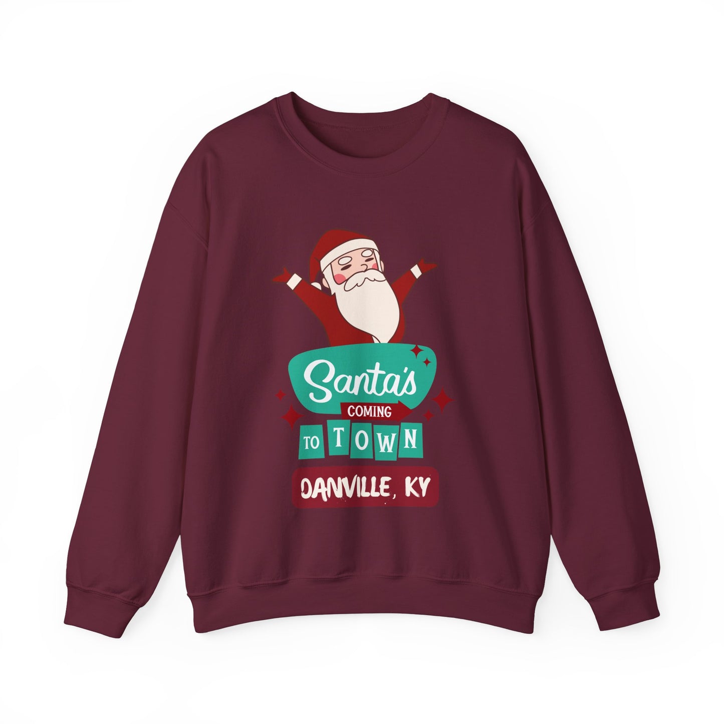 Santa is Coming to Danville KY Heavy Blend™ Crewneck Sweatshirt