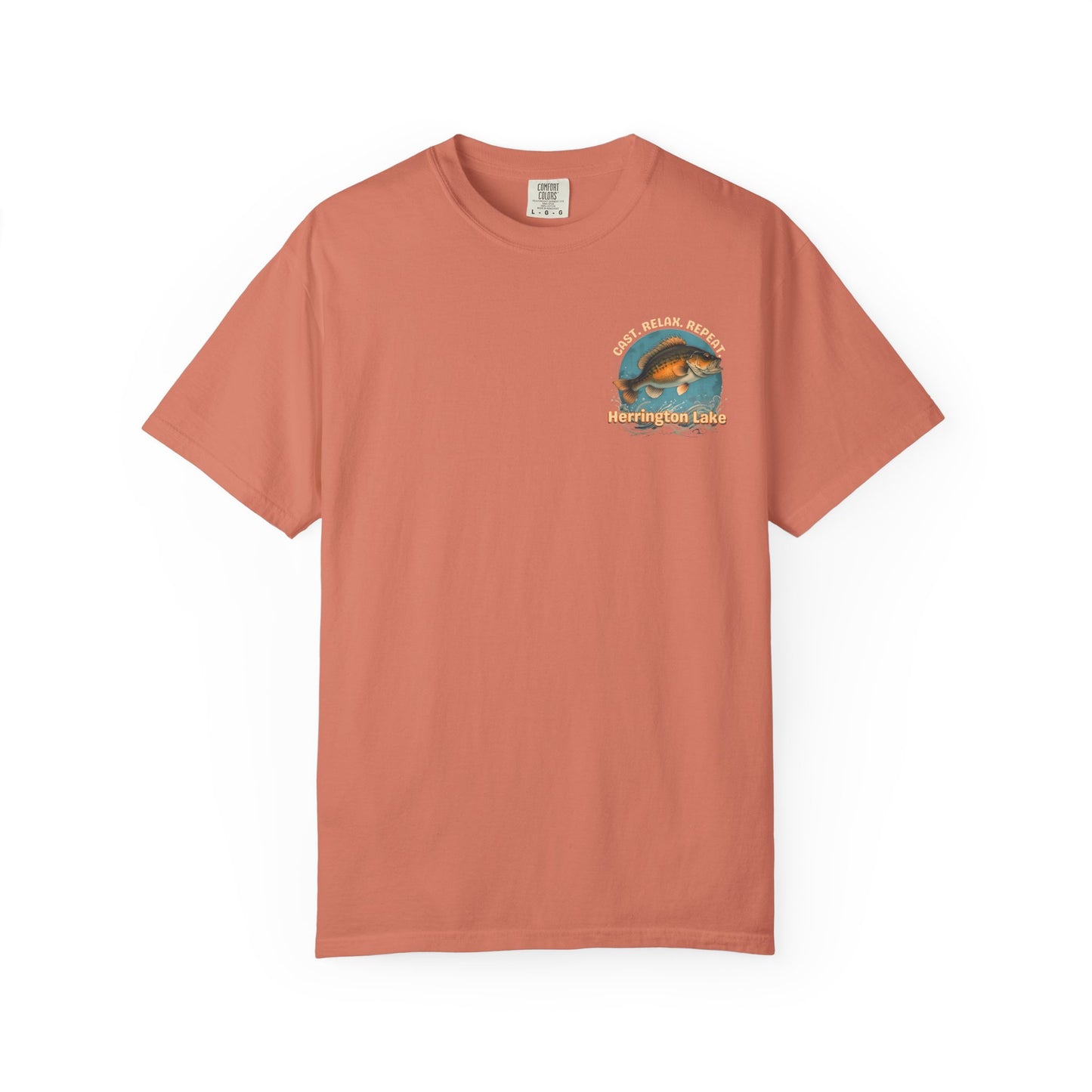 Cast. Relax. Repeat. Herrington Lake Double-Sided Premium Garment-Dyed Comfort Colors TShirt