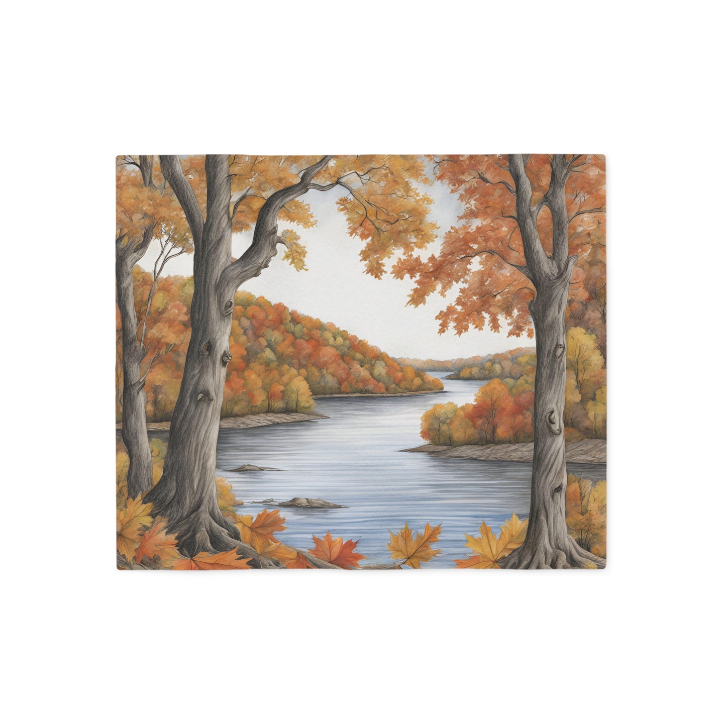 "Fall On Herrington LakeScape - 1" Sweatshirt Blanket