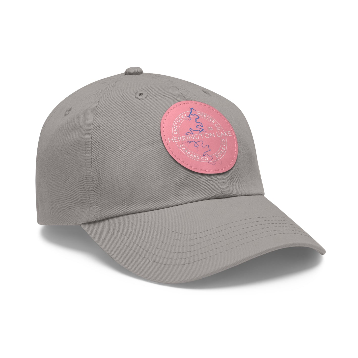 The "Classic" Herrington Lake and County Dad Hat with Leather Patch (Round)