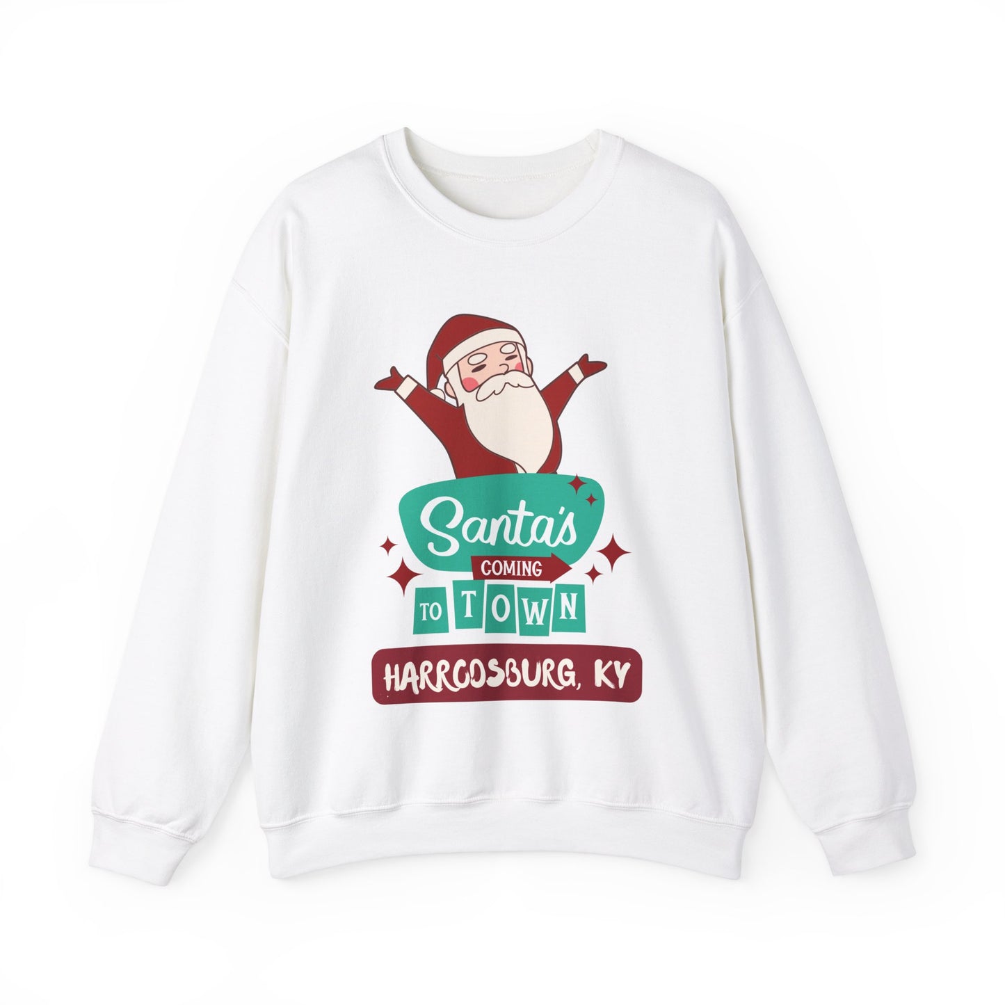 Santa is Coming to Harrodsburg KY Heavy Blend™ Crewneck Sweatshirt