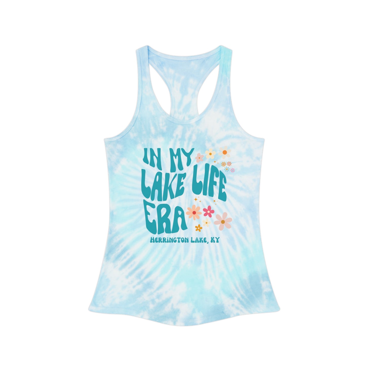 "In My Lake Life Era" Tie-Dye Racerback Tank Top