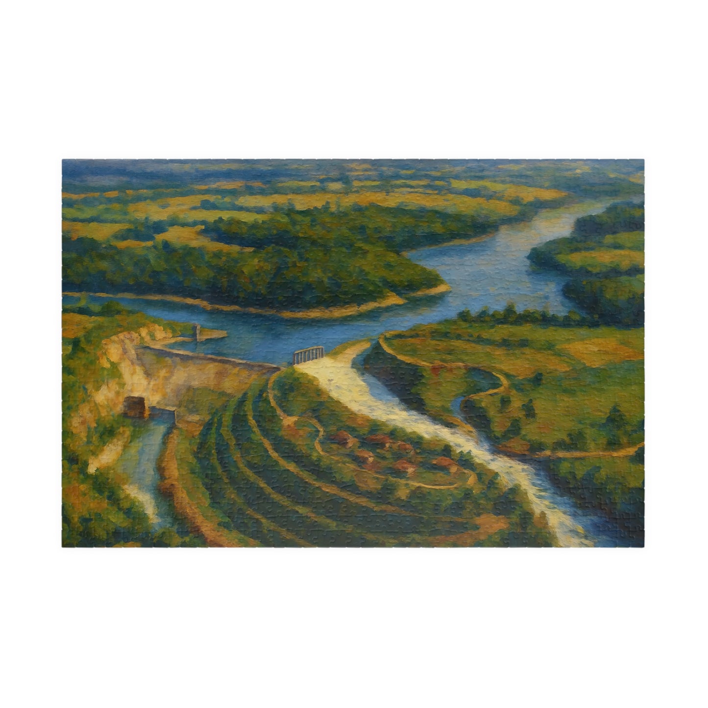 A Painter's Perspective: Dix Dam Aerial View Jigsaw Puzzle  (110, 252, 500 & 1000 pieces)