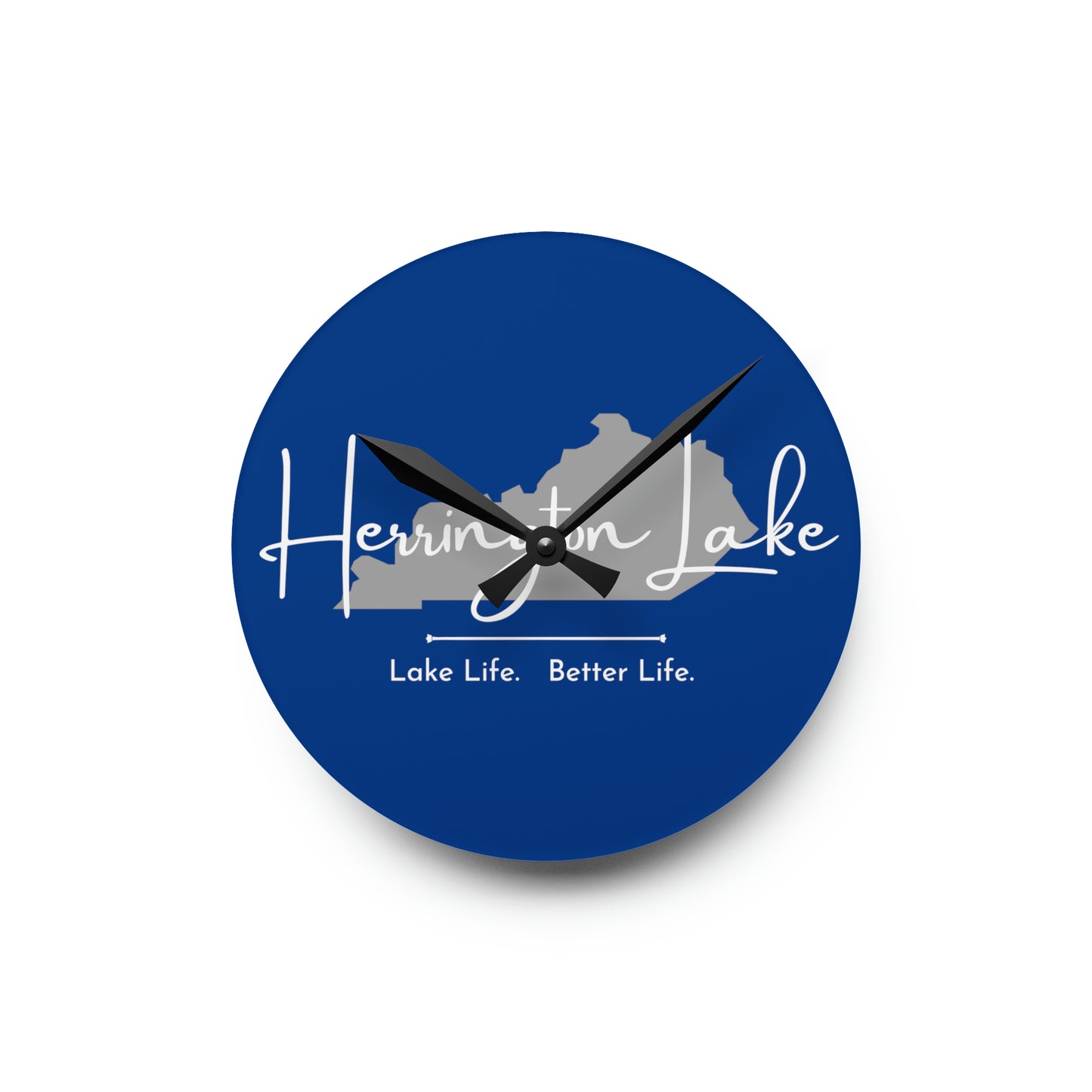 Herrington Lake Signature Collection Acrylic Wall Clock, Round, Blue
