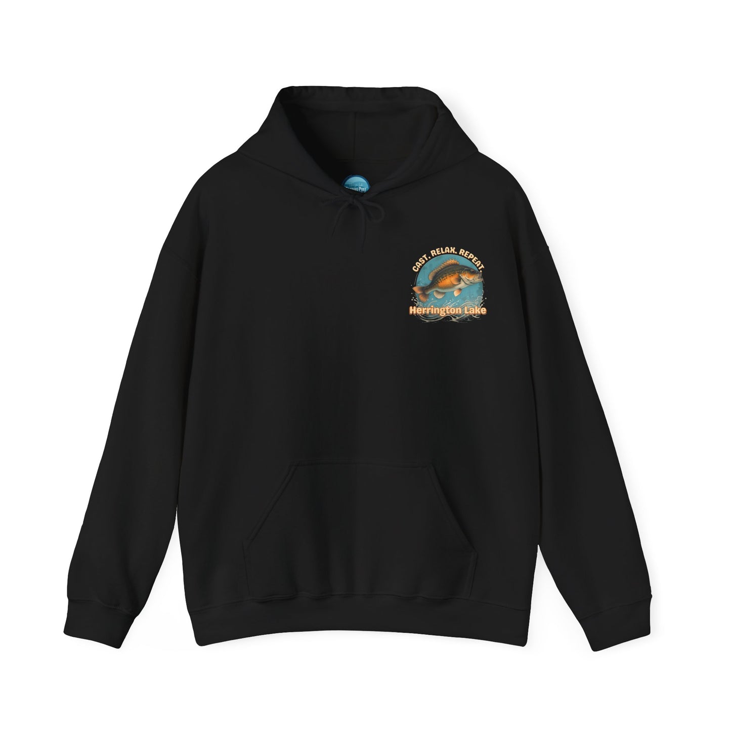 Cast. Relax. Repeat. Herrington Lake Double-Sided Unisex Heavy Blend™ Hooded Sweatshirt