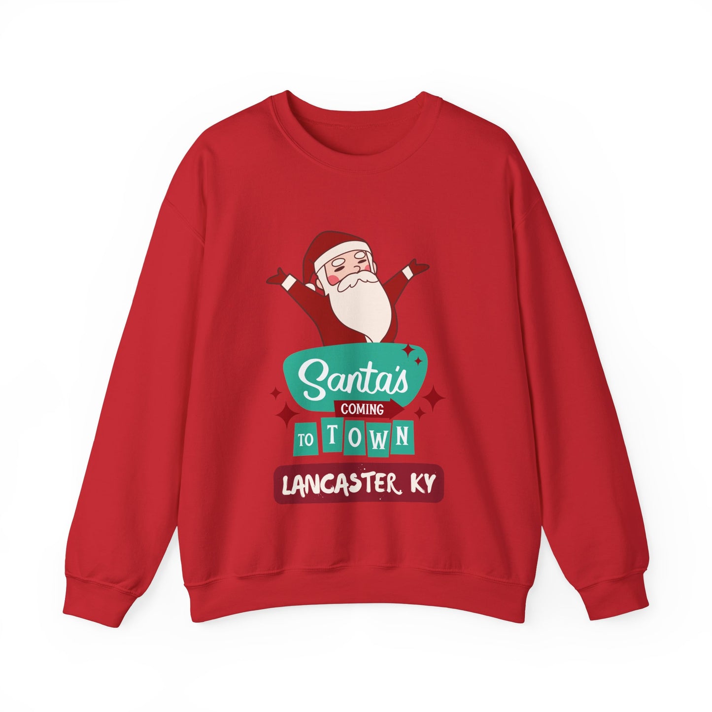 Santa is Coming to Lancaster KY Heavy Blend™ Crewneck Sweatshirt