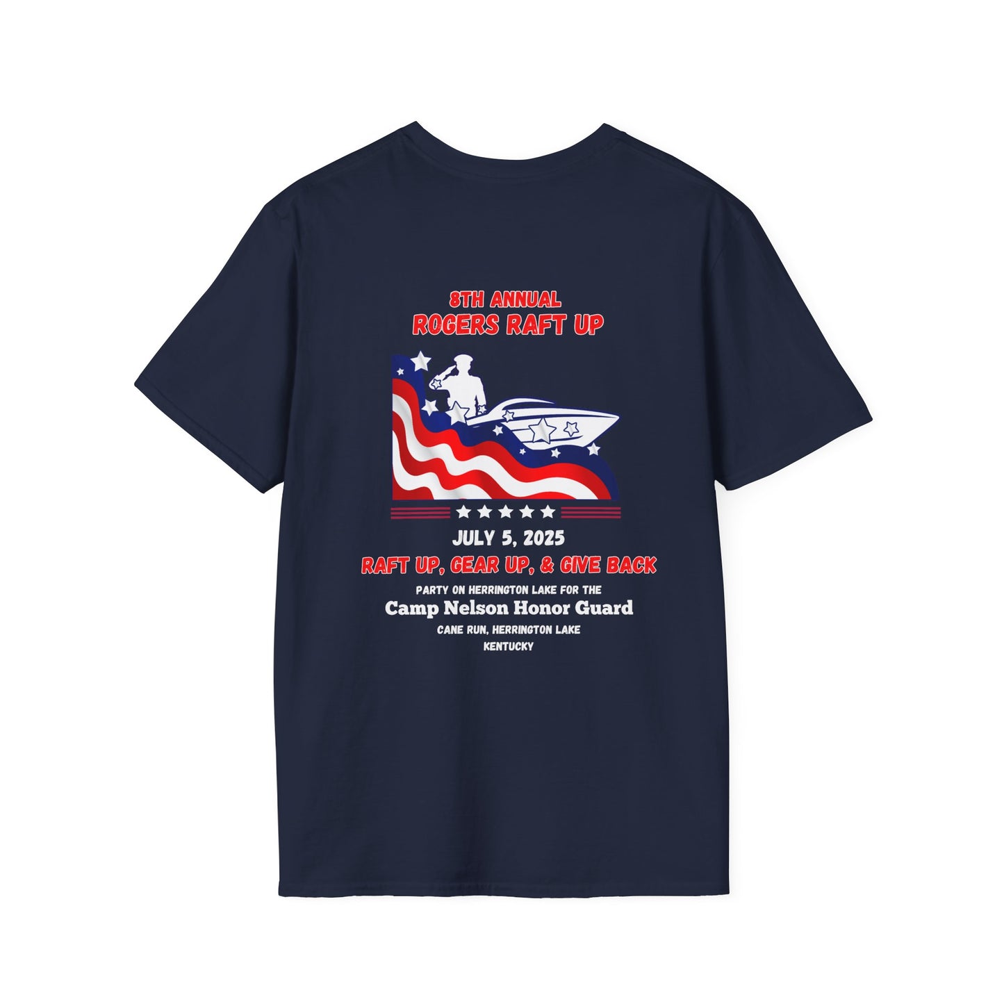 2025 Roger's Raft-Up for Camp Nelson Honor Guard 100% Ringspun Cotton UNISEX Double-Sided Tee