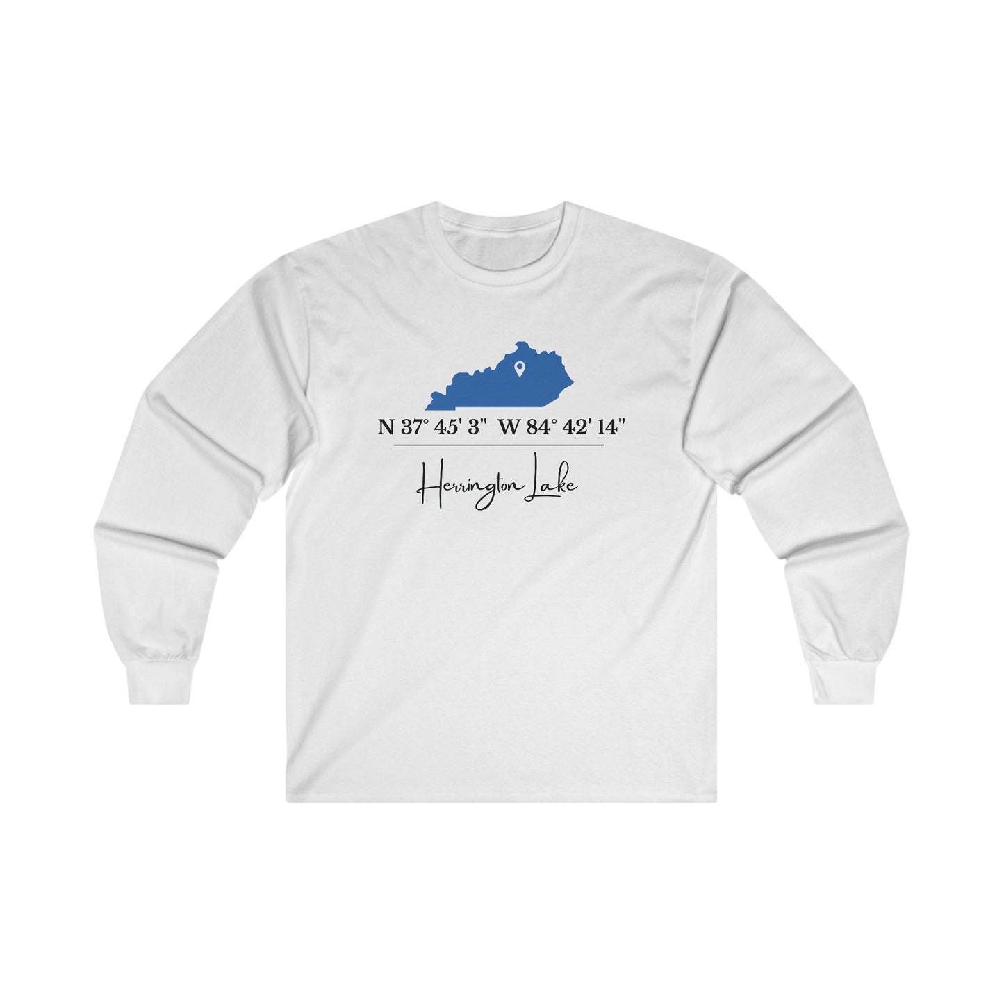 Herrington Lake Coordinates Long Sleeve Ultra Cotten Tee