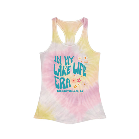 "In My Lake Life Era" Tie-Dye Racerback Tank Top