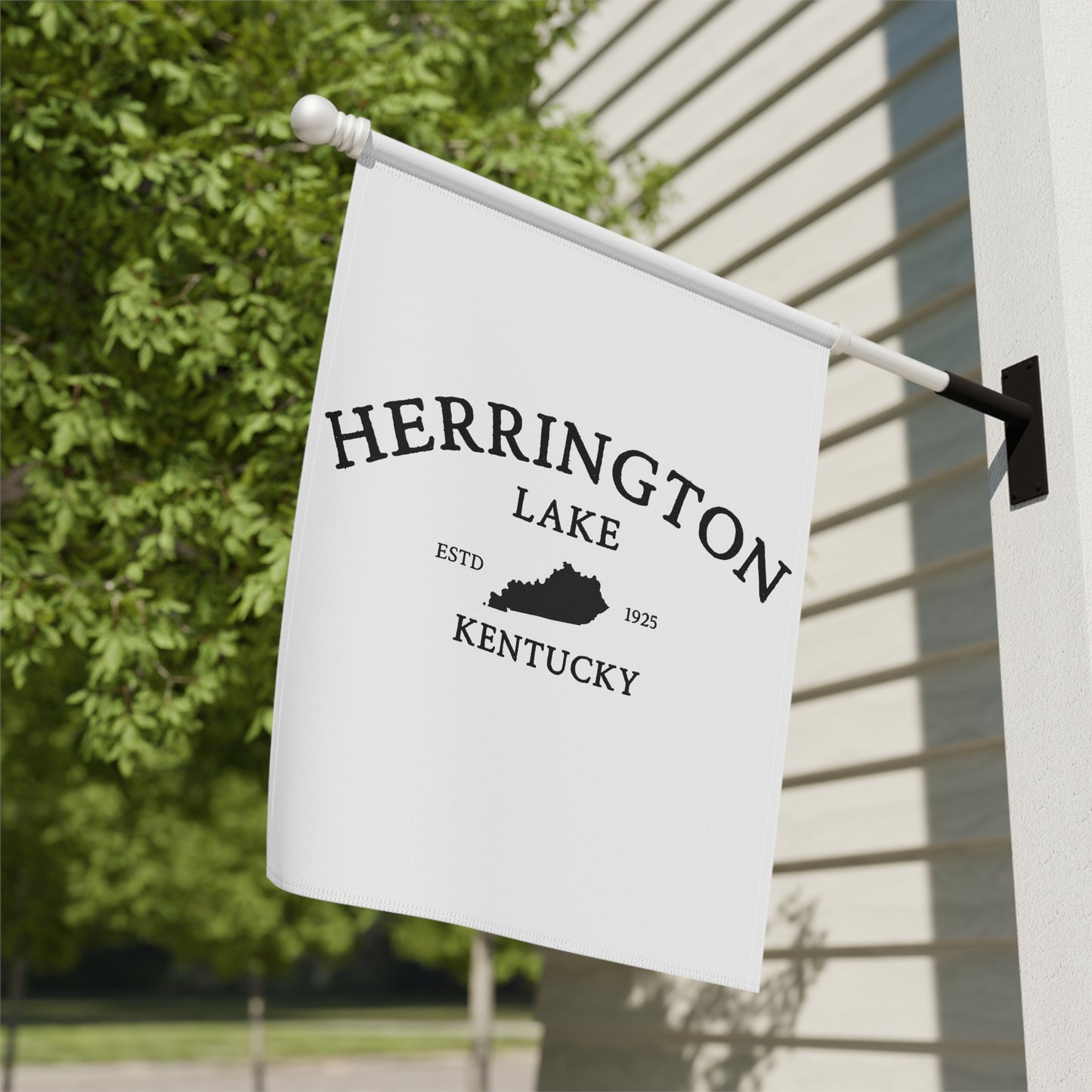 Simply Herrington House Banner and Garden Flag - Black on White