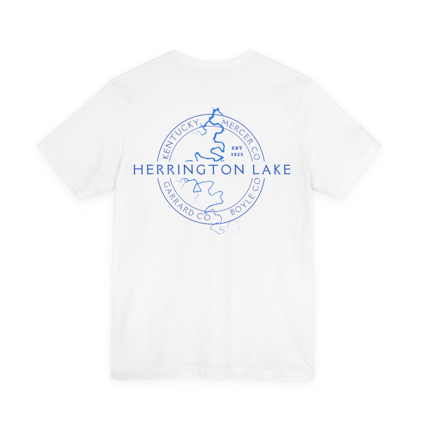 "The Classic" Herrington Lake and County Double-Sided Print Unisex Jersey Knit Cotton Short Sleeve Tee