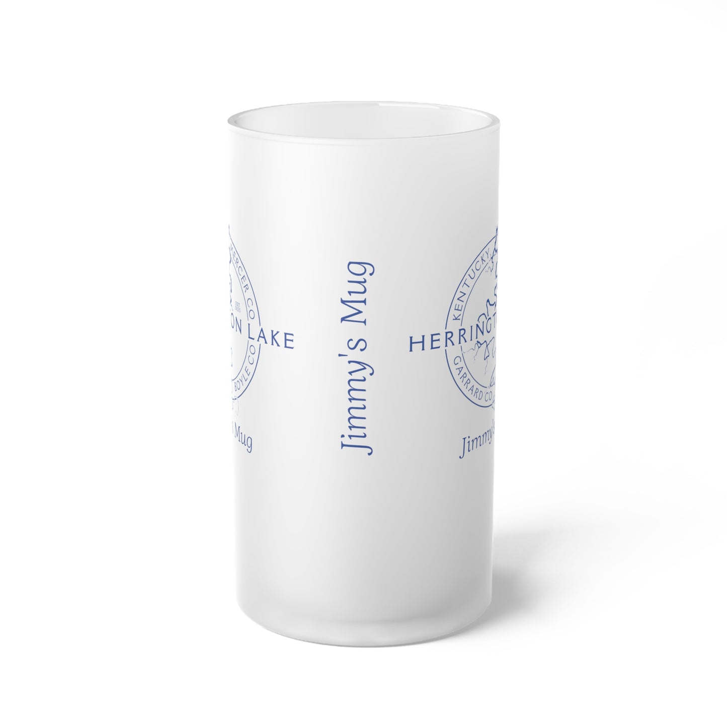 The Personalized Custom "Classic" Herrington Lake and County Frosted Glass Beer Mug