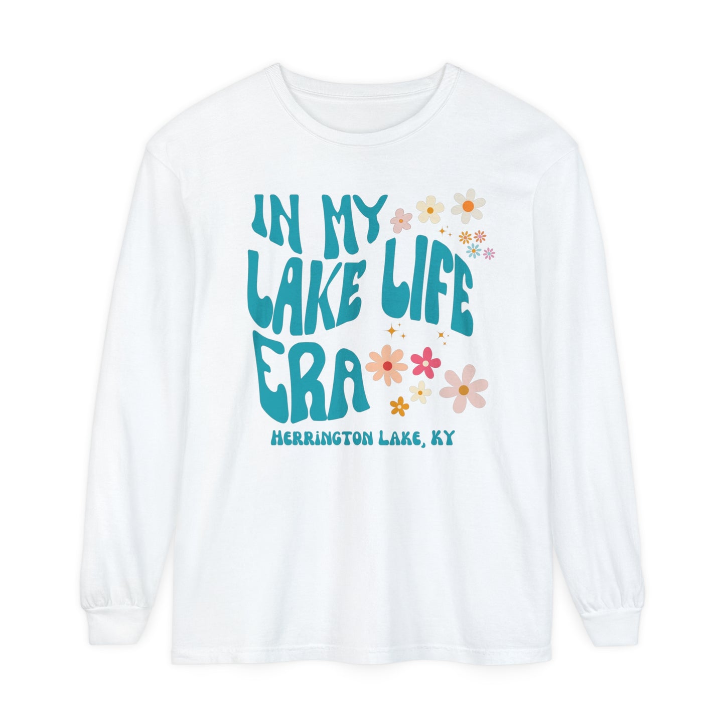 "In My Lake Life Era" Spring Pastels Garment-Dyed Premium Comfort Colors™ Long Sleeve T-Shirt