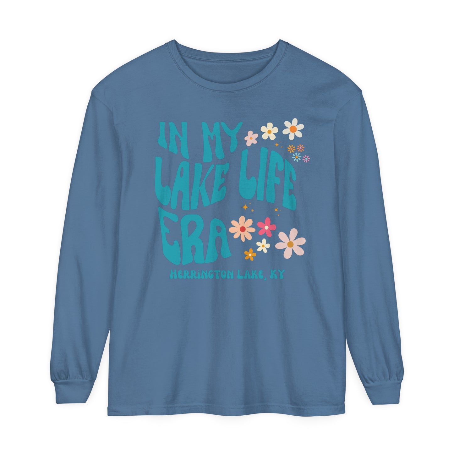 "In My Lake Life Era" Spring Pastels Garment-Dyed Premium Comfort Colors™ Long Sleeve T-Shirt