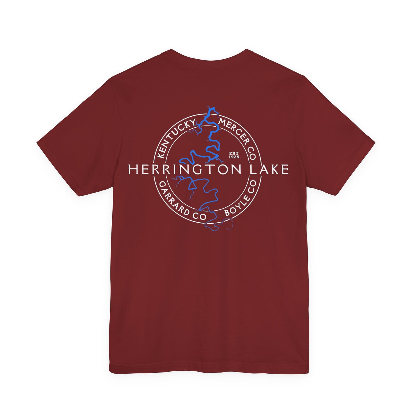 "The Classic" Herrington Lake and County Double-Sided Print Unisex Jersey Knit Cotton Short Sleeve Tee