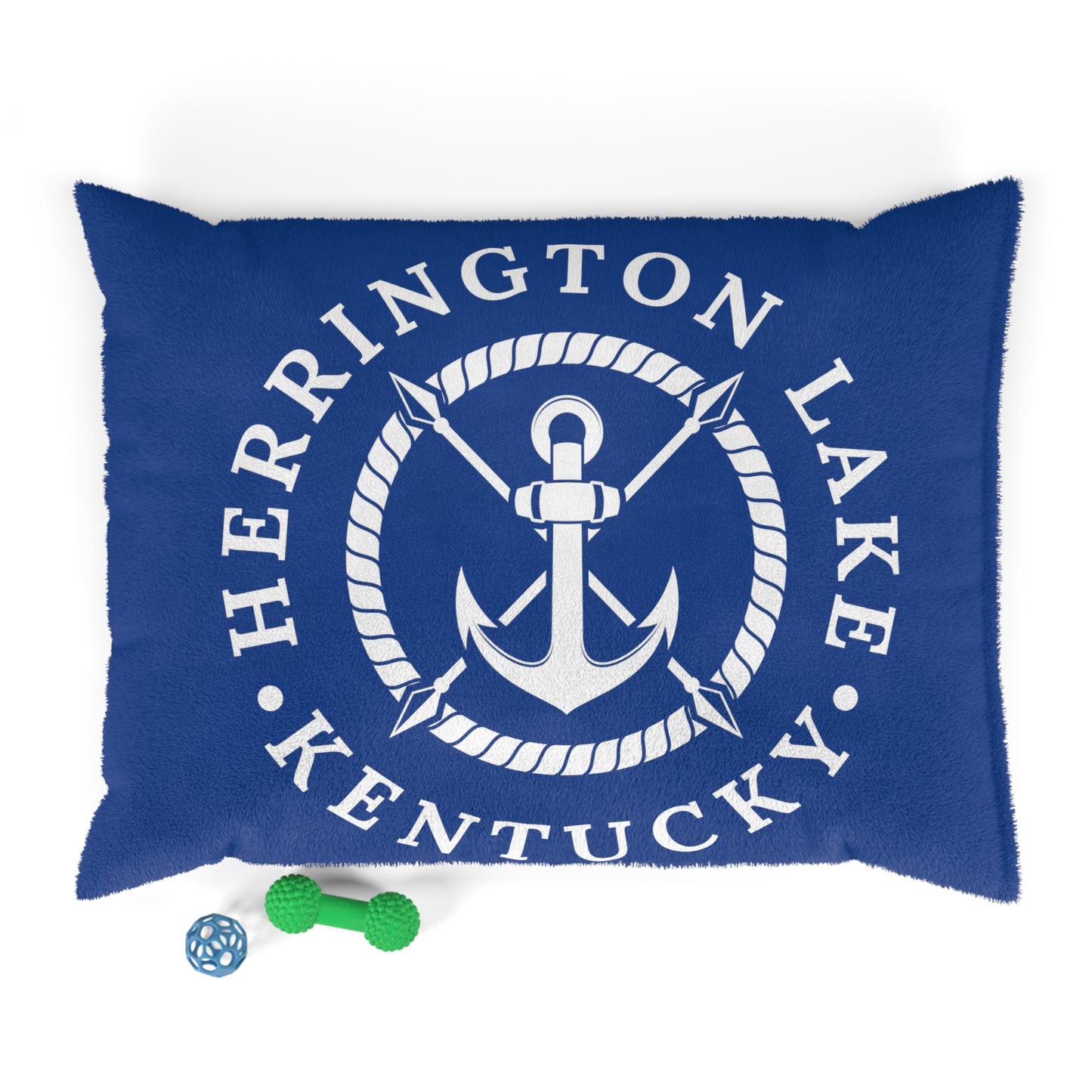 Herrington Lake White Anchor Pet Bed, Blue