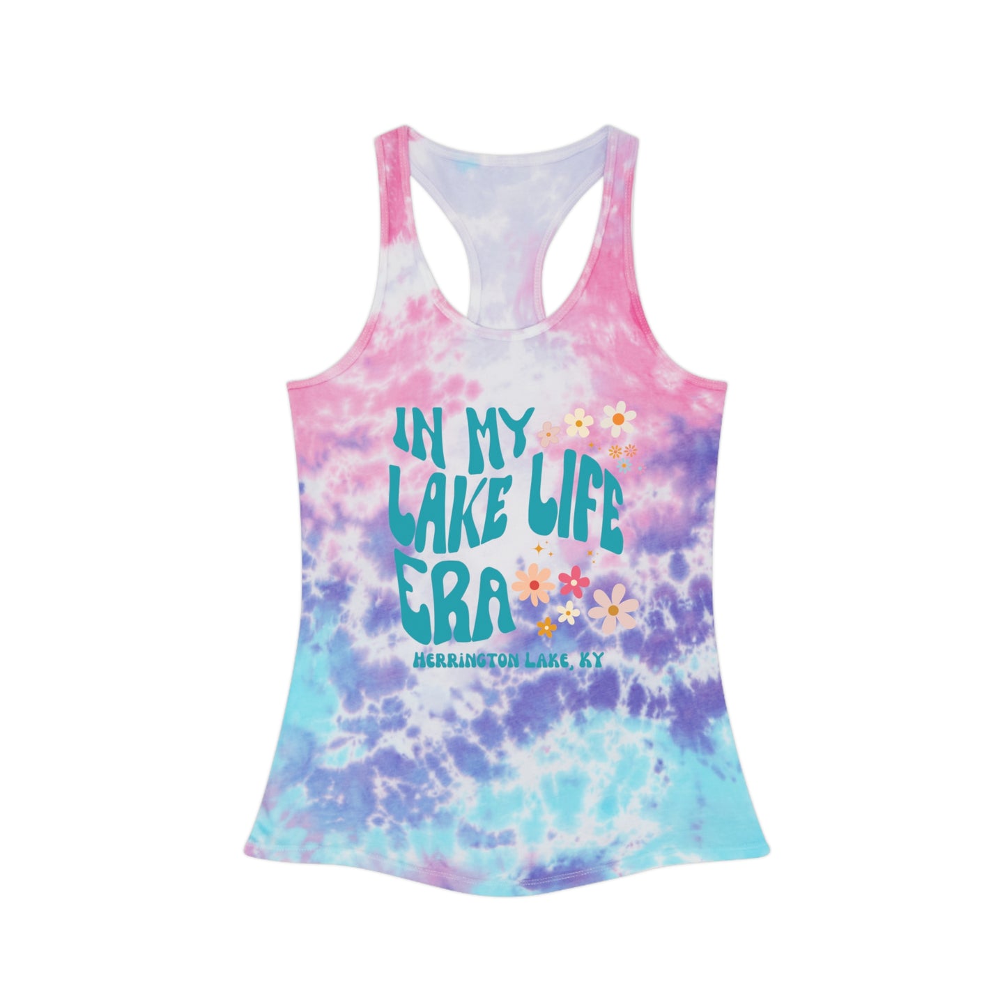 "In My Lake Life Era" Tie-Dye Racerback Tank Top