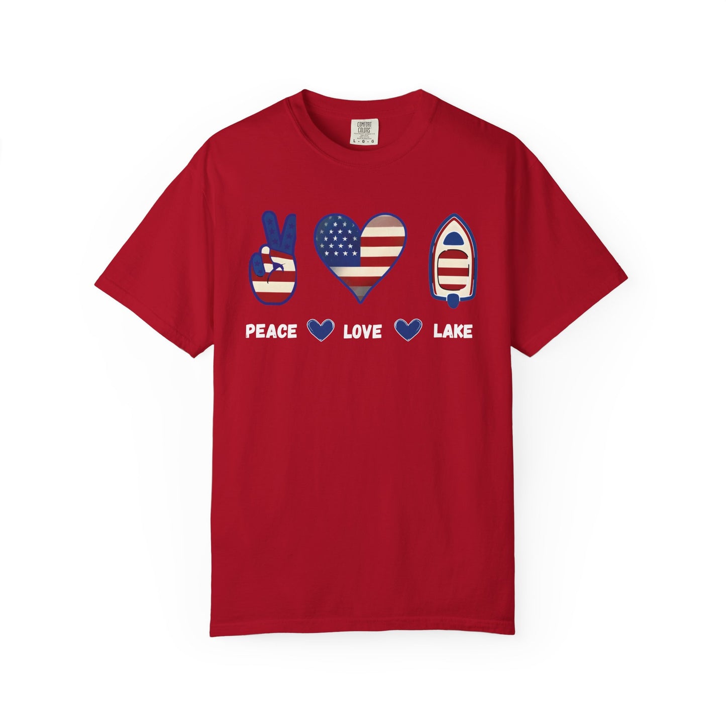 Peace Love Lake Unisex Lake Patriots Collection Premium Garment-Dyed Comfort Colors TShirt