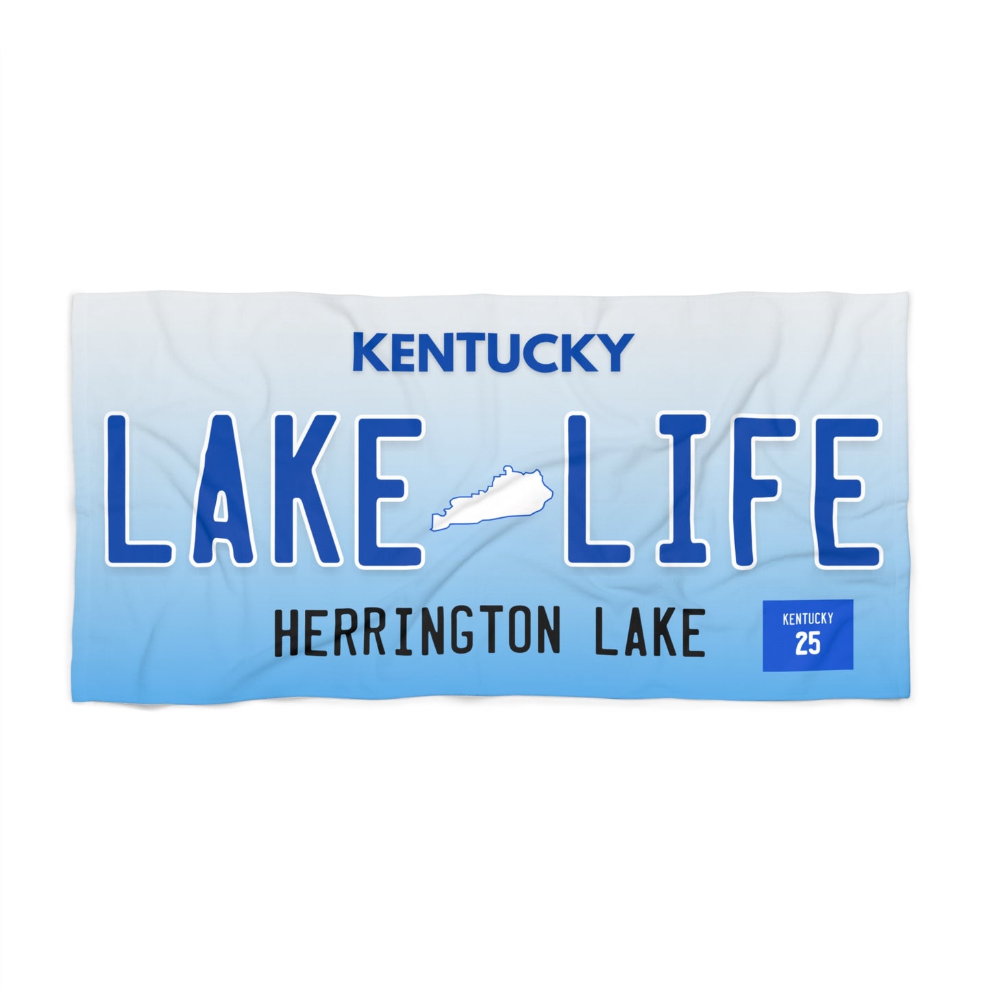 Herrington Lake Kentucky License Plate Beach Towel