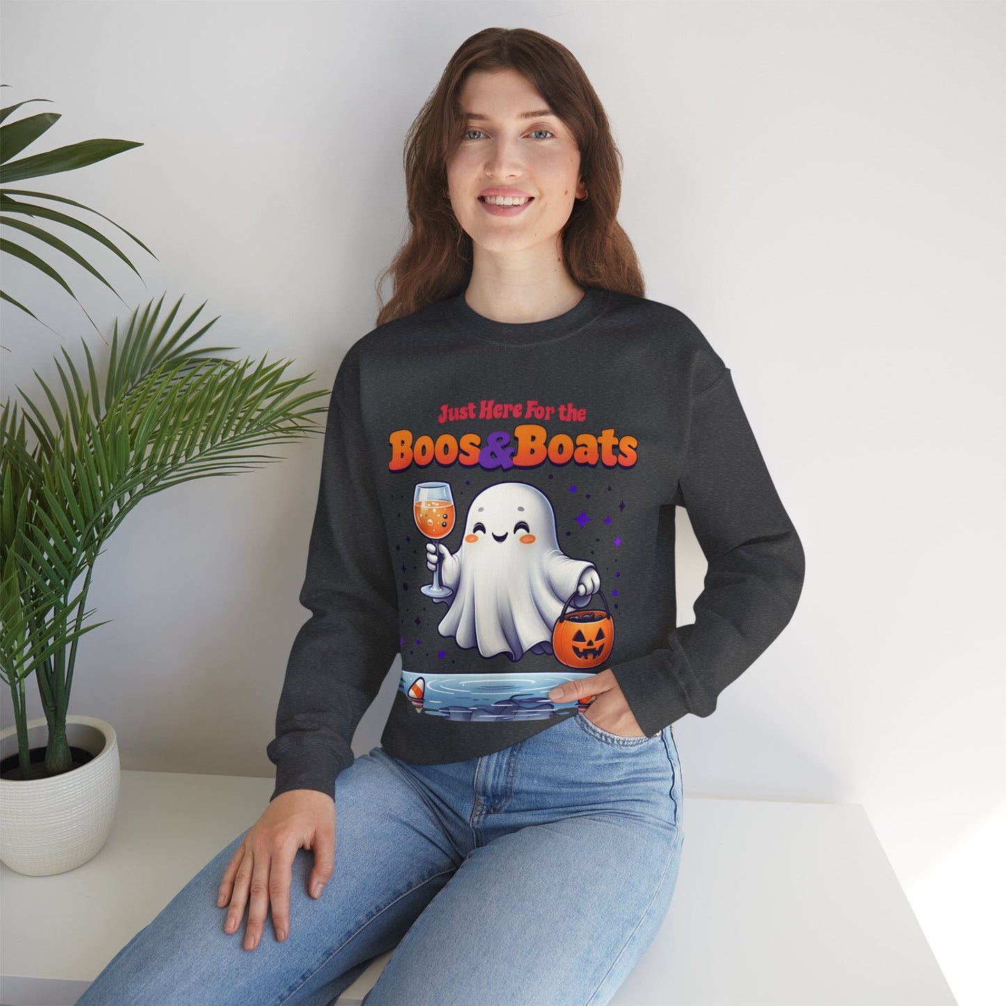"Just Here For The Booze & Boats" Heavy Blend™ Crewneck Sweatshirt