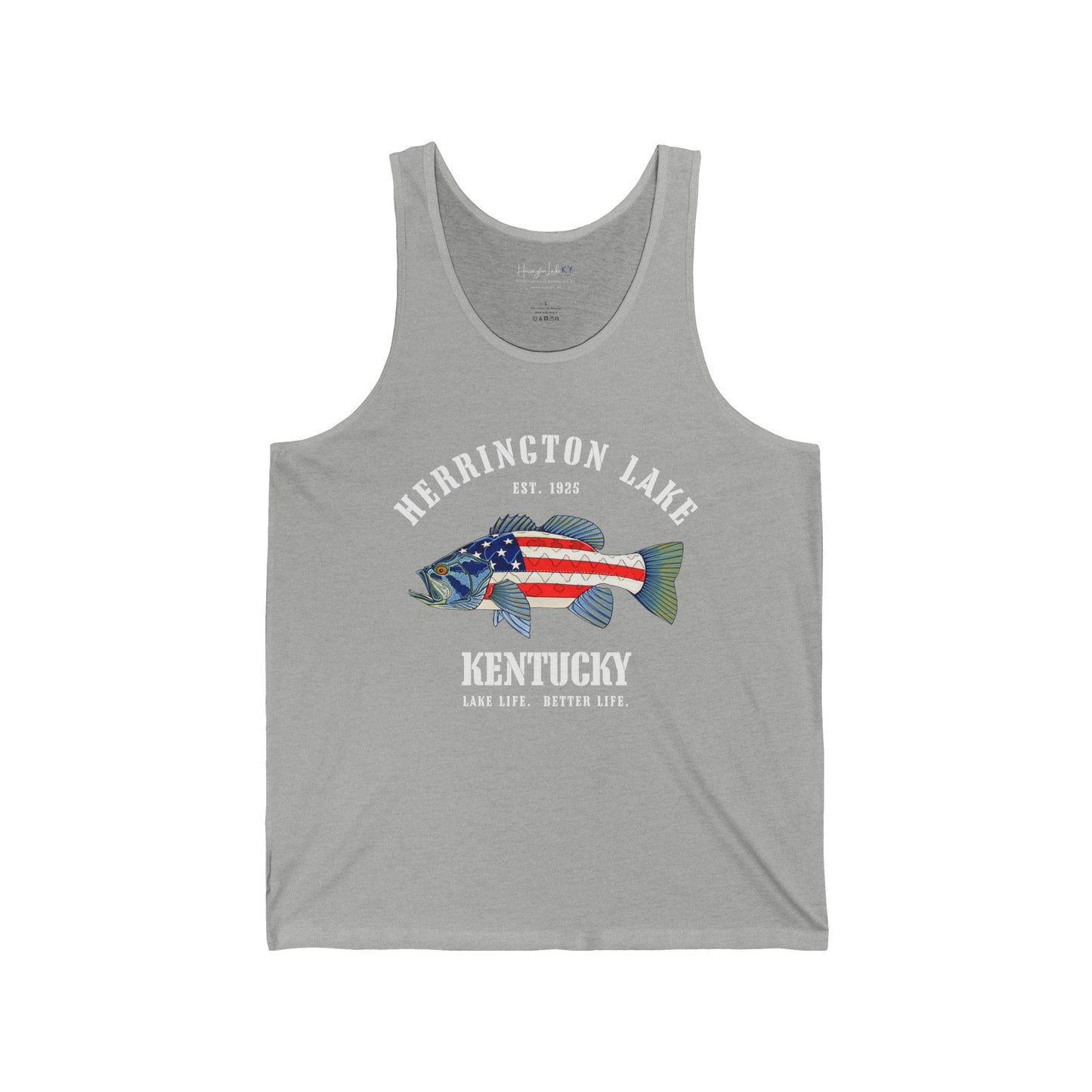 Herrington Lake Patriots All-American Angler Unisex Jersey Knit Cotton Tank