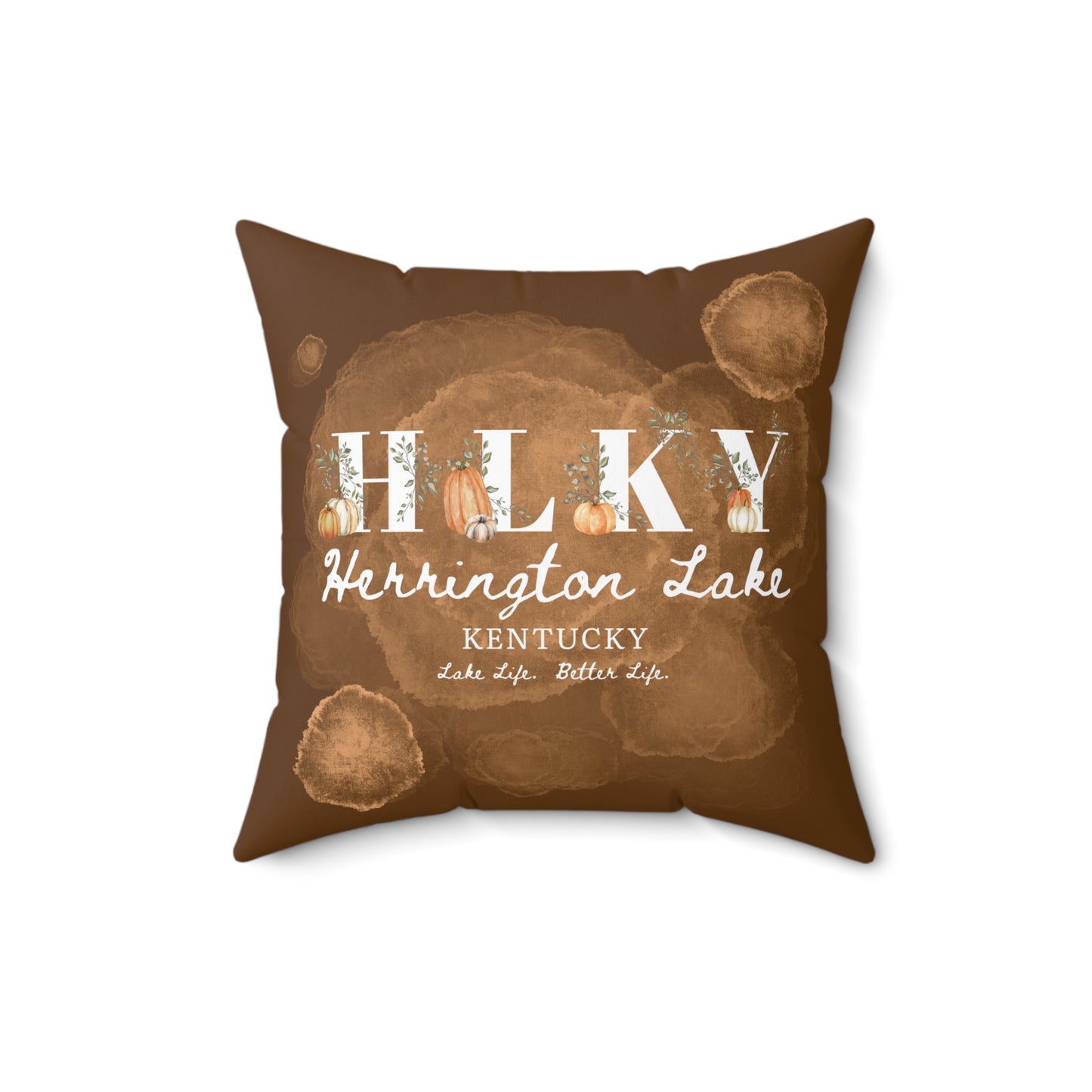 HLKY Collection Rustic Pumpkin Spun Polyester Square Accent Pillow (Brown)