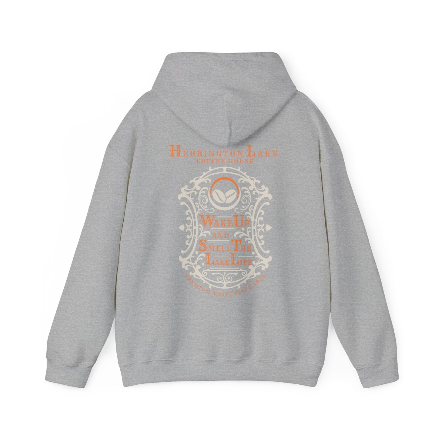 "Wake Up And Smell The Lake Life" Coffee House Collection Double-Sided Print Heavy Blend™ Hooded Sweatshirt