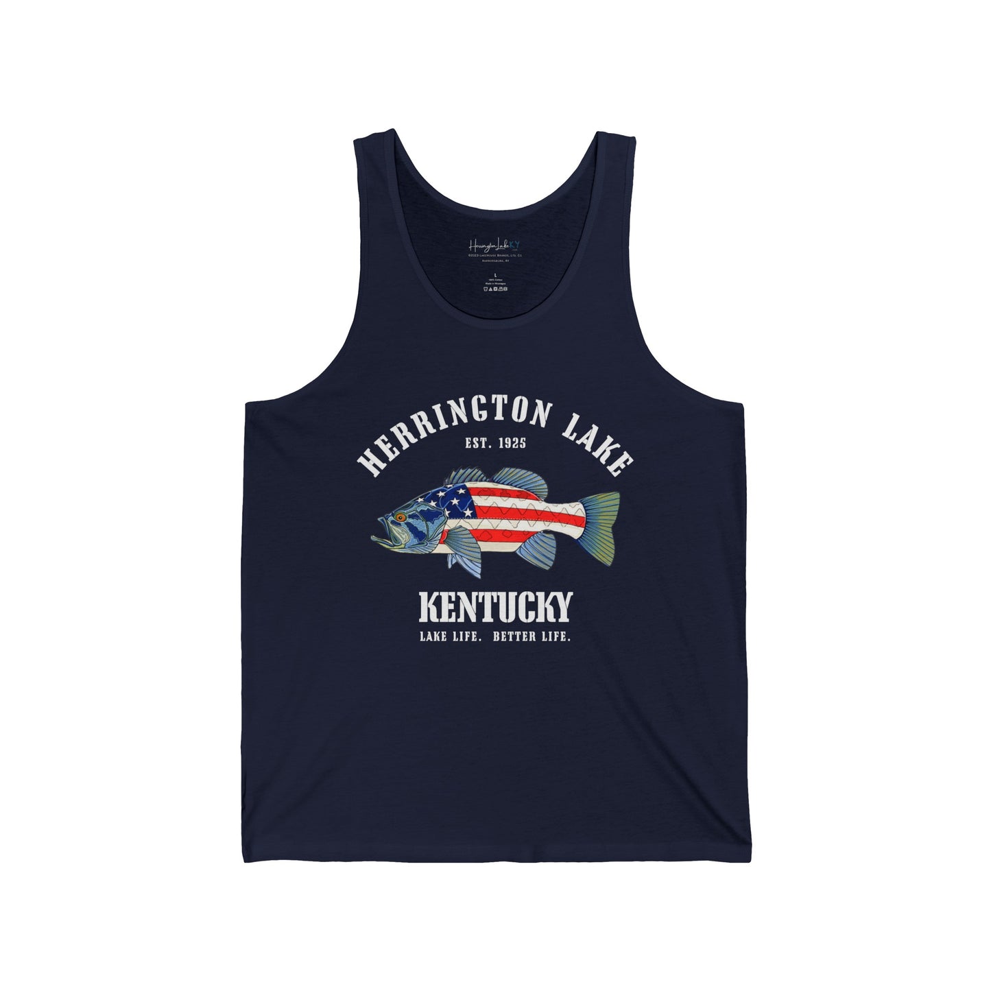 Herrington Lake Patriots All-American Angler Unisex Jersey Knit Cotton Tank