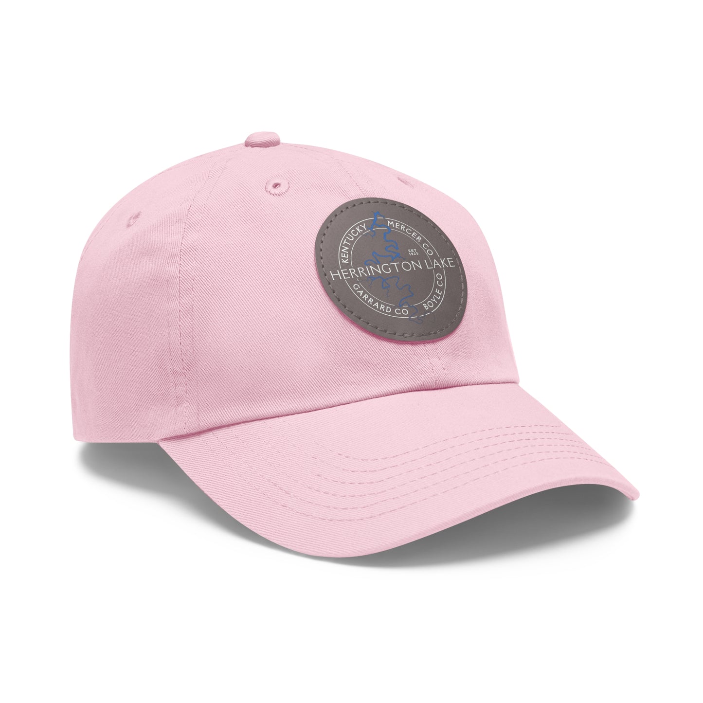 The "Classic" Herrington Lake and County Dad Hat with Leather Patch (Round)