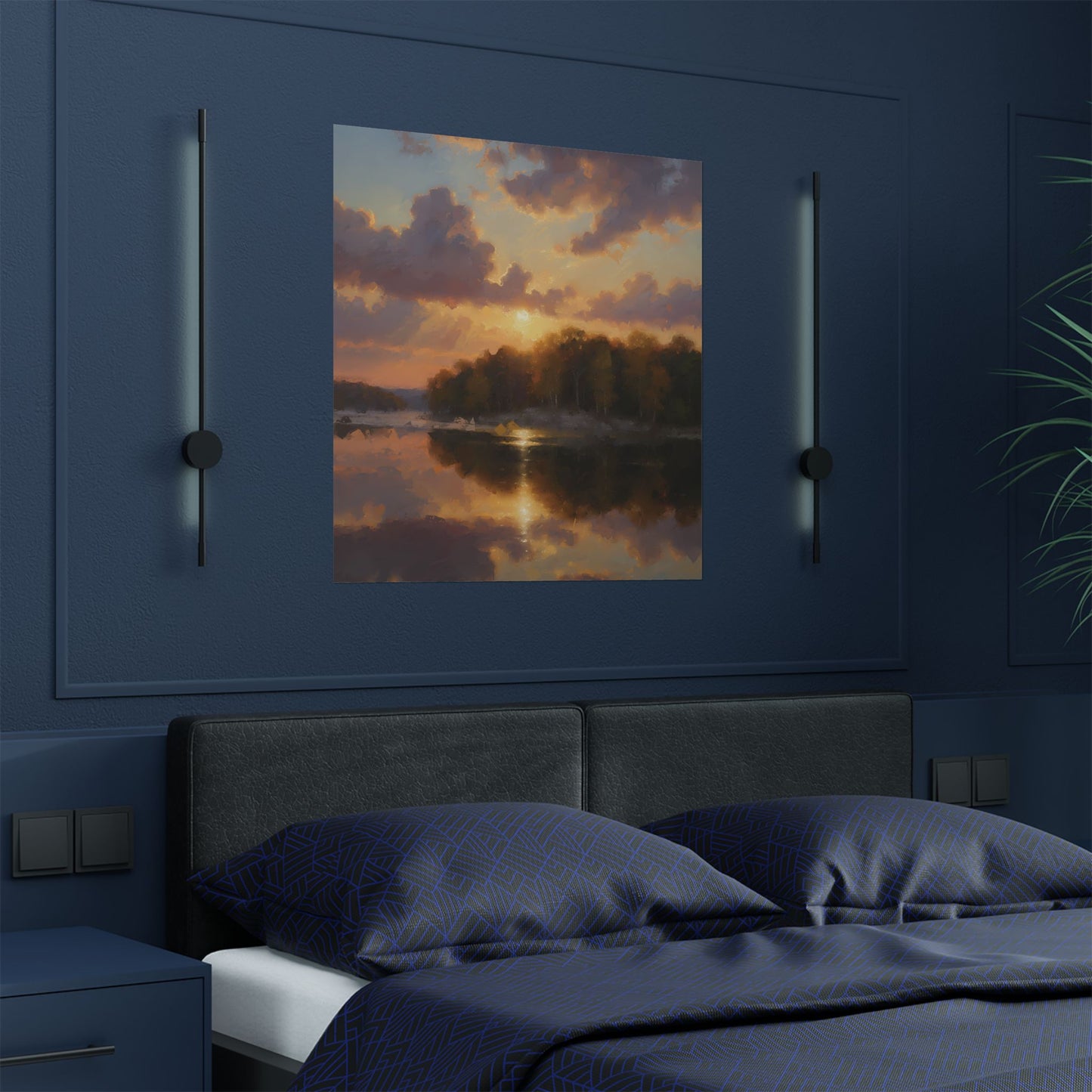 "Fall Dawn Over Herrington" in Oil Satin Digital Fine Art Poster Print (300gsm)