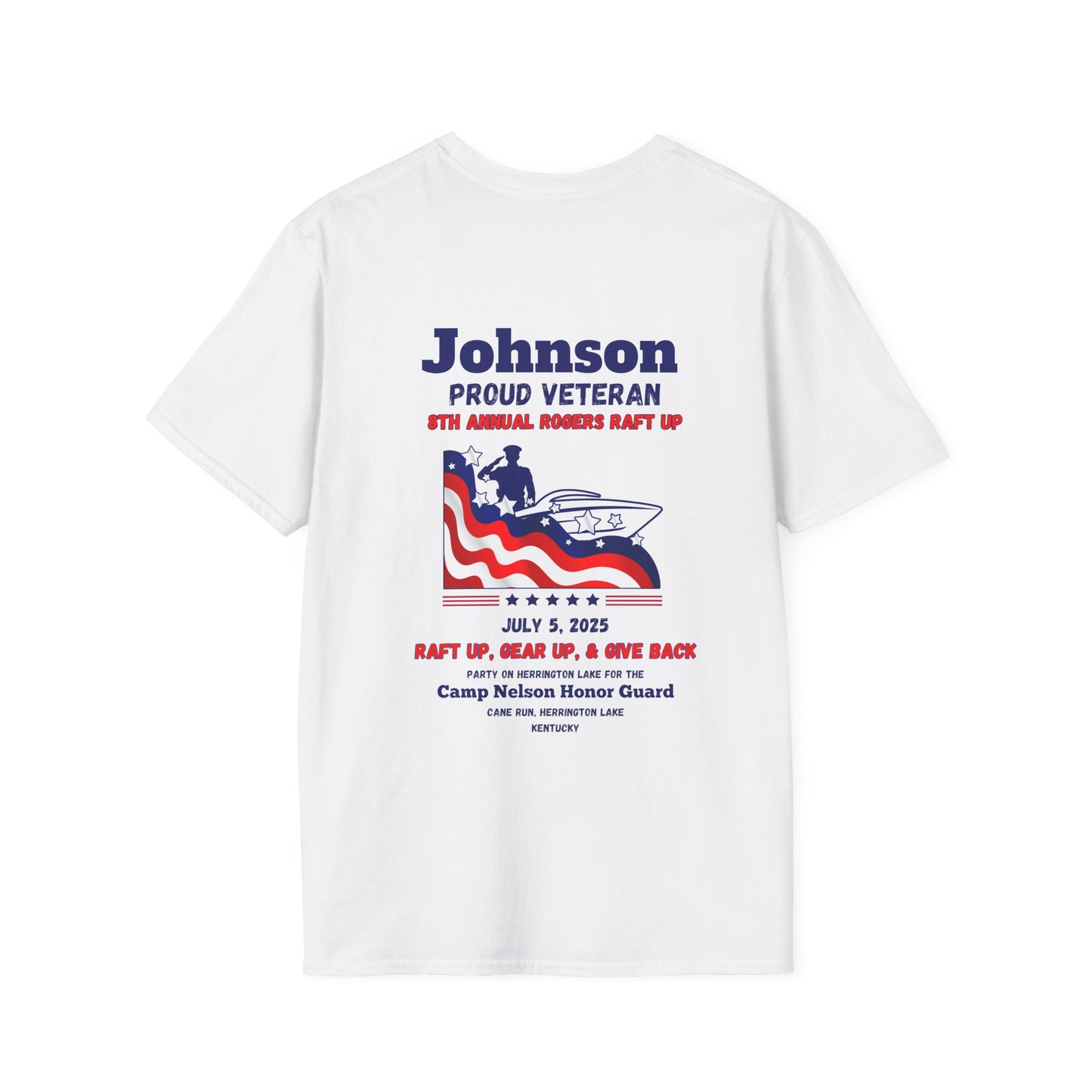 VETERANS 2025 Roger's Raft-Up for Camp Nelson Honor Guard 100% Ringspun Cotton UNISEX Double-Sided Tee