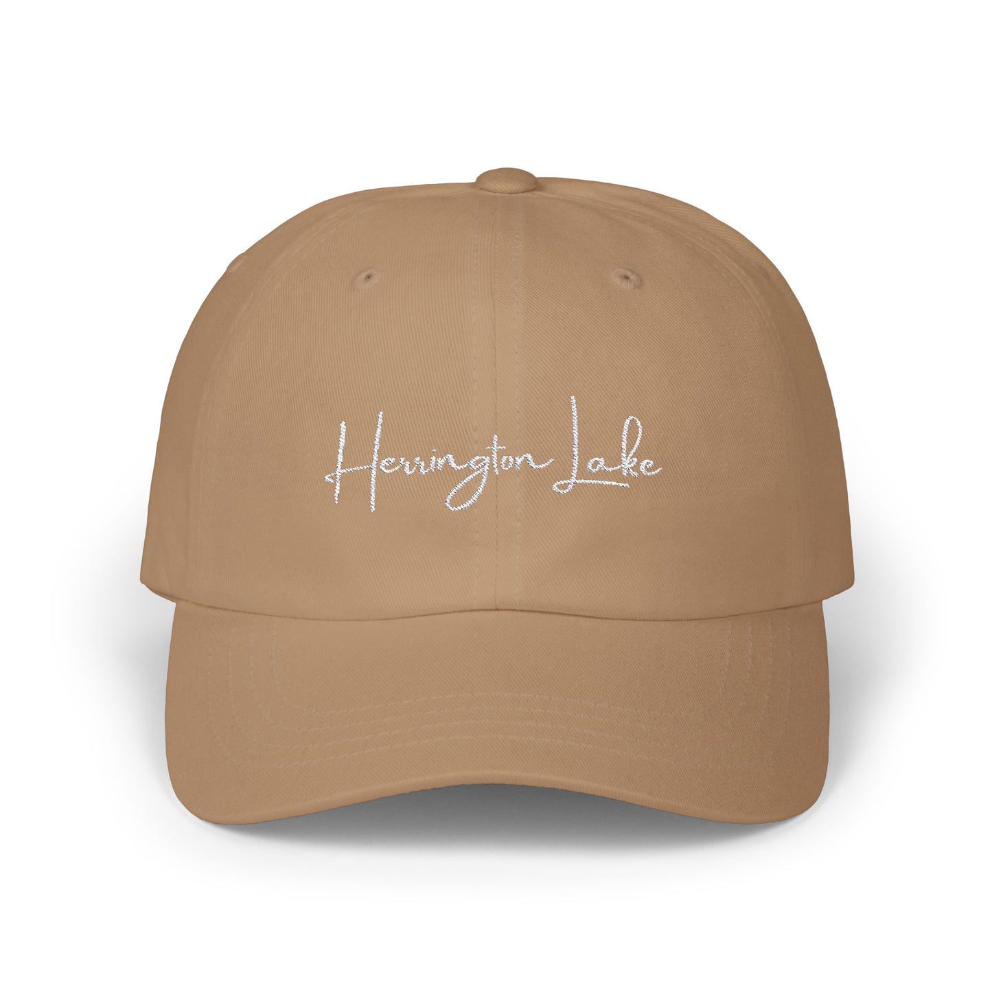 Embroidered Herrington Lake Script Classic Dad Cap