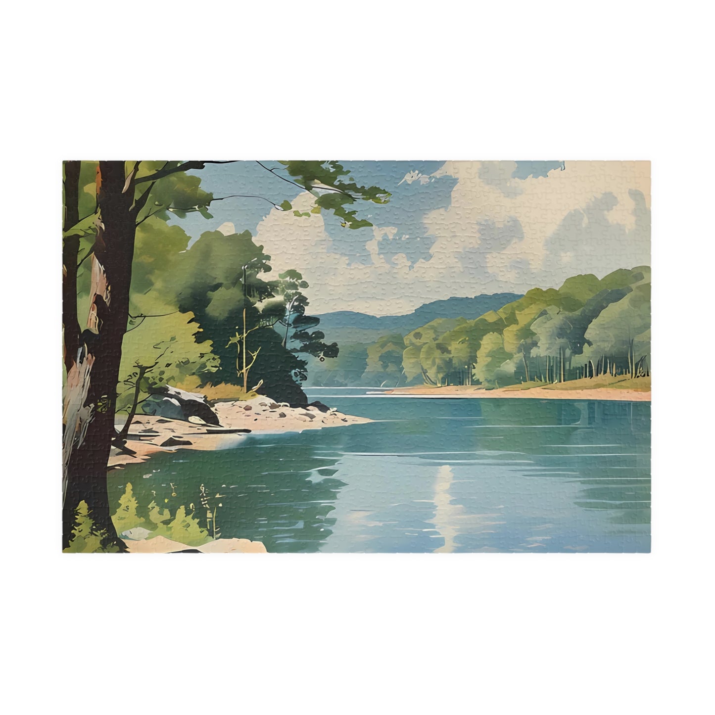 "Afternoon in the Cove" Herrington Lake Vista Watercolor Puzzle (110, 252, 520, 1014-piece)