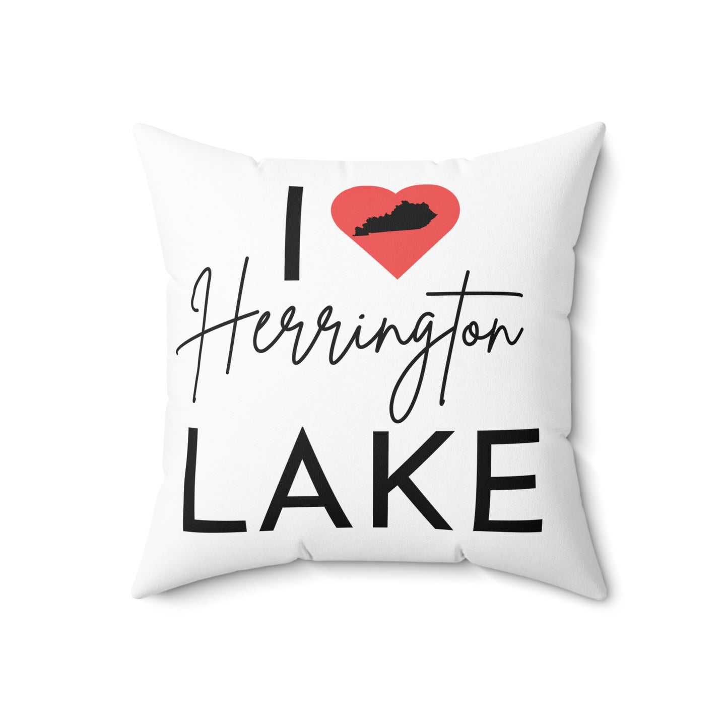 I ❤️ Herrington Lake Spun Polyester Square Accent Pillow
