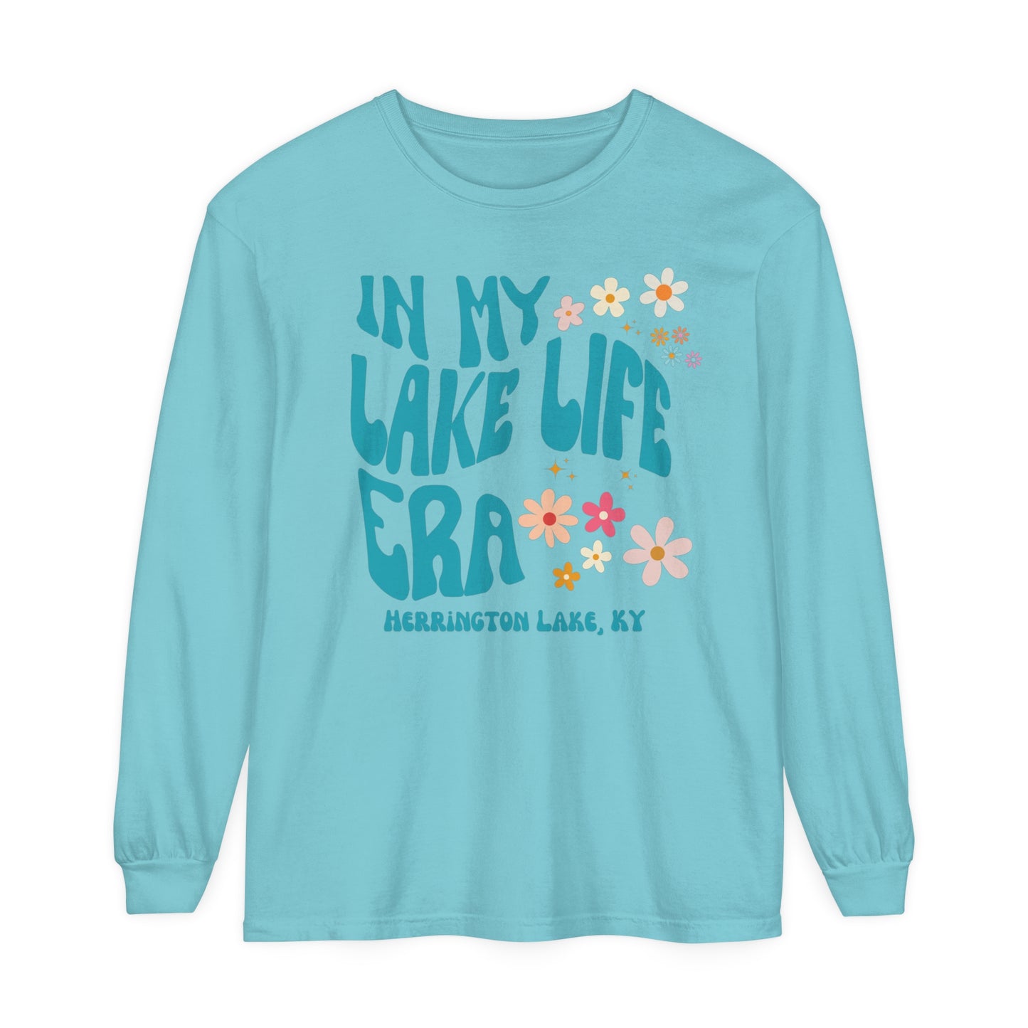 "In My Lake Life Era" Spring Pastels Garment-Dyed Premium Comfort Colors™ Long Sleeve T-Shirt