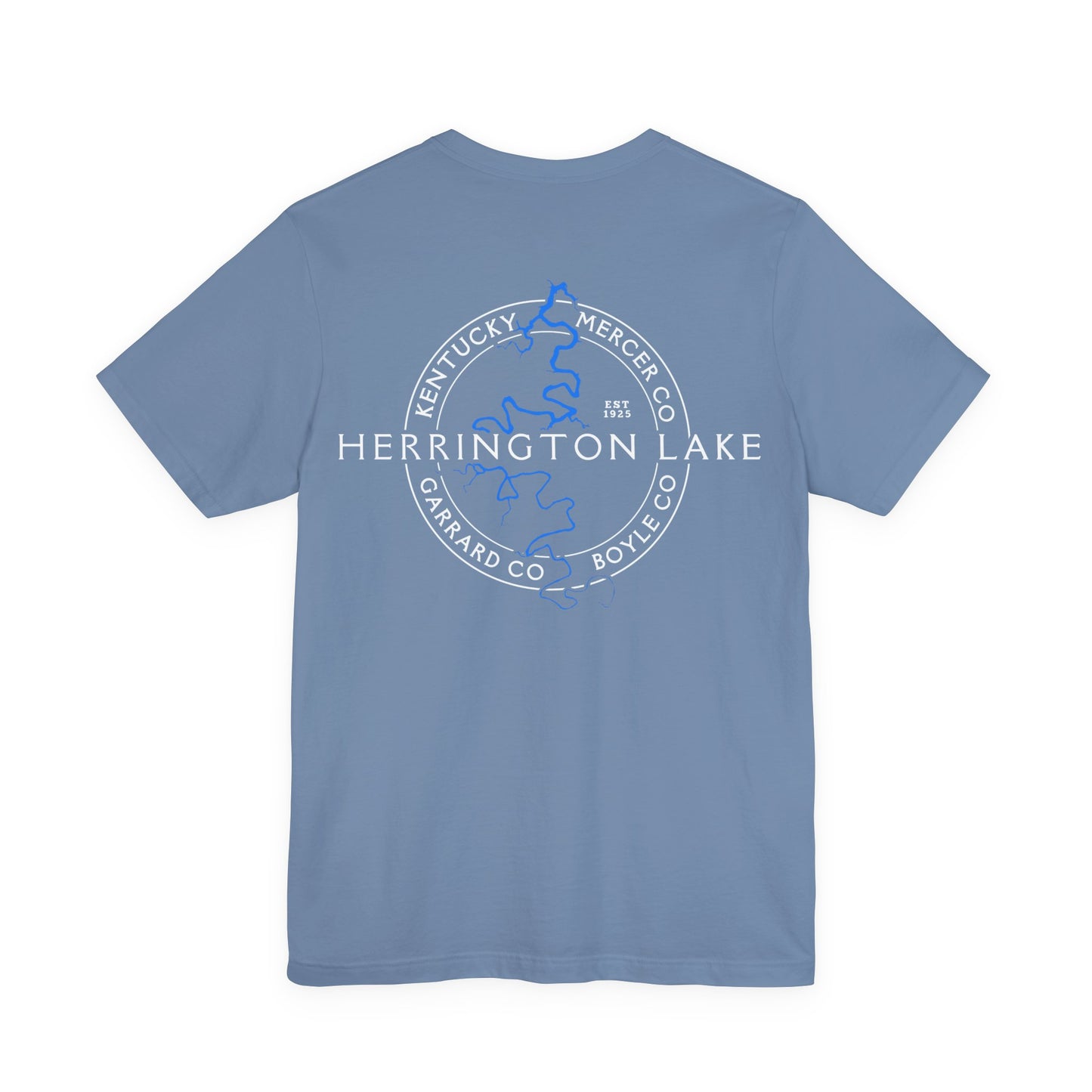 "The Classic" Herrington Lake and County Double-Sided Print Unisex Jersey Knit Cotton Short Sleeve Tee