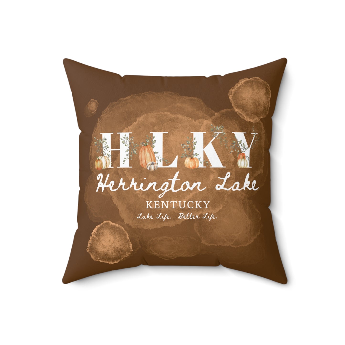 HLKY Collection Rustic Pumpkin Spun Polyester Square Accent Pillow (Brown)