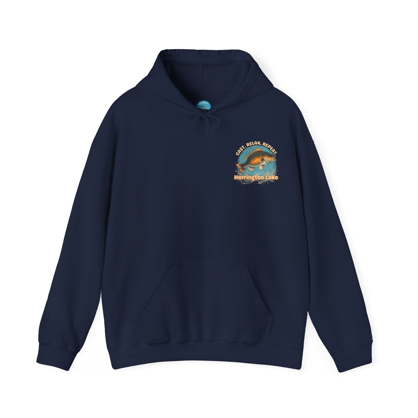 Cast. Relax. Repeat. Herrington Lake Double-Sided Unisex Heavy Blend™ Hooded Sweatshirt