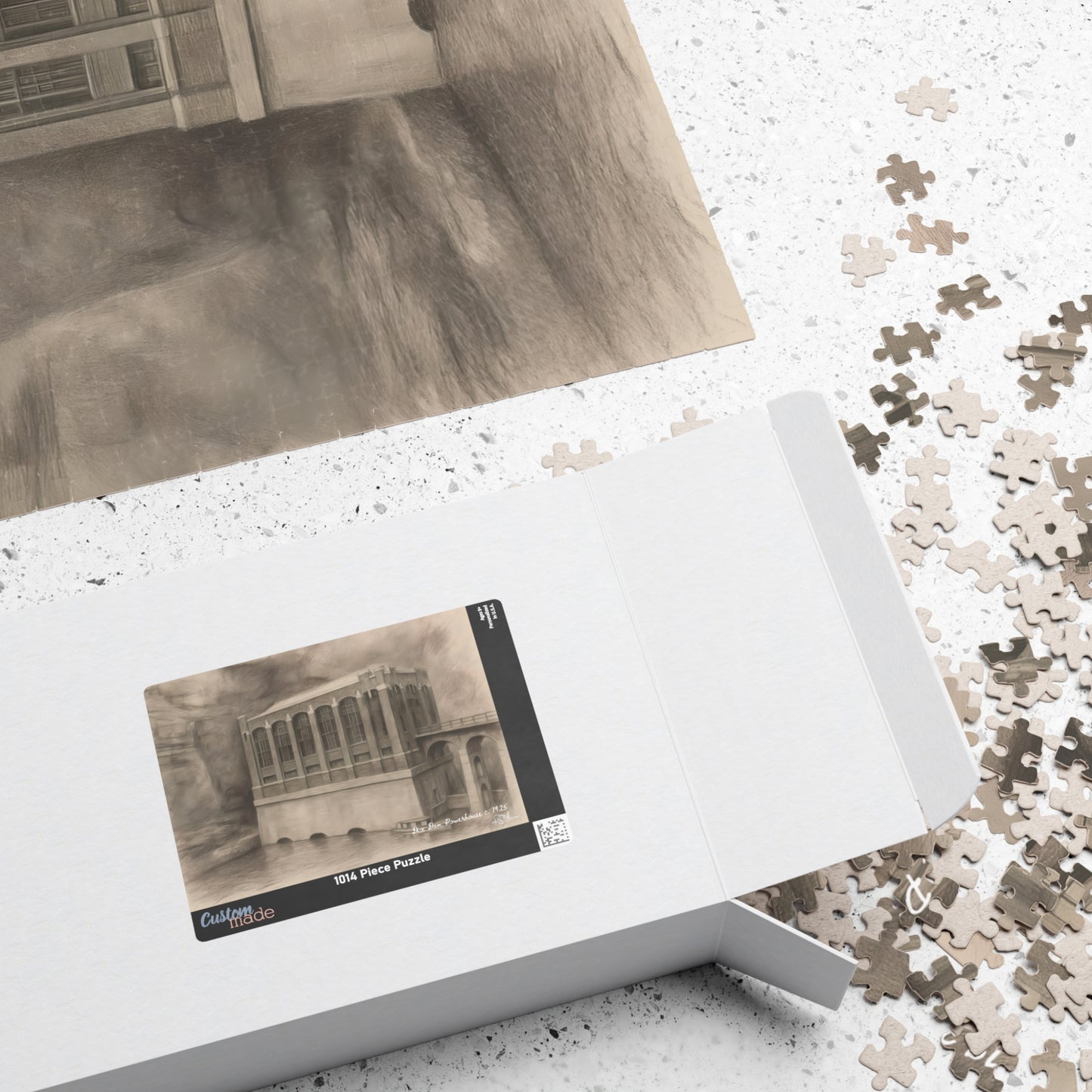 Dix Dam Powerhouse c. 1925 in Pencil Jigsaw Puzzle (110, 252, 500 & 1000 pieces)