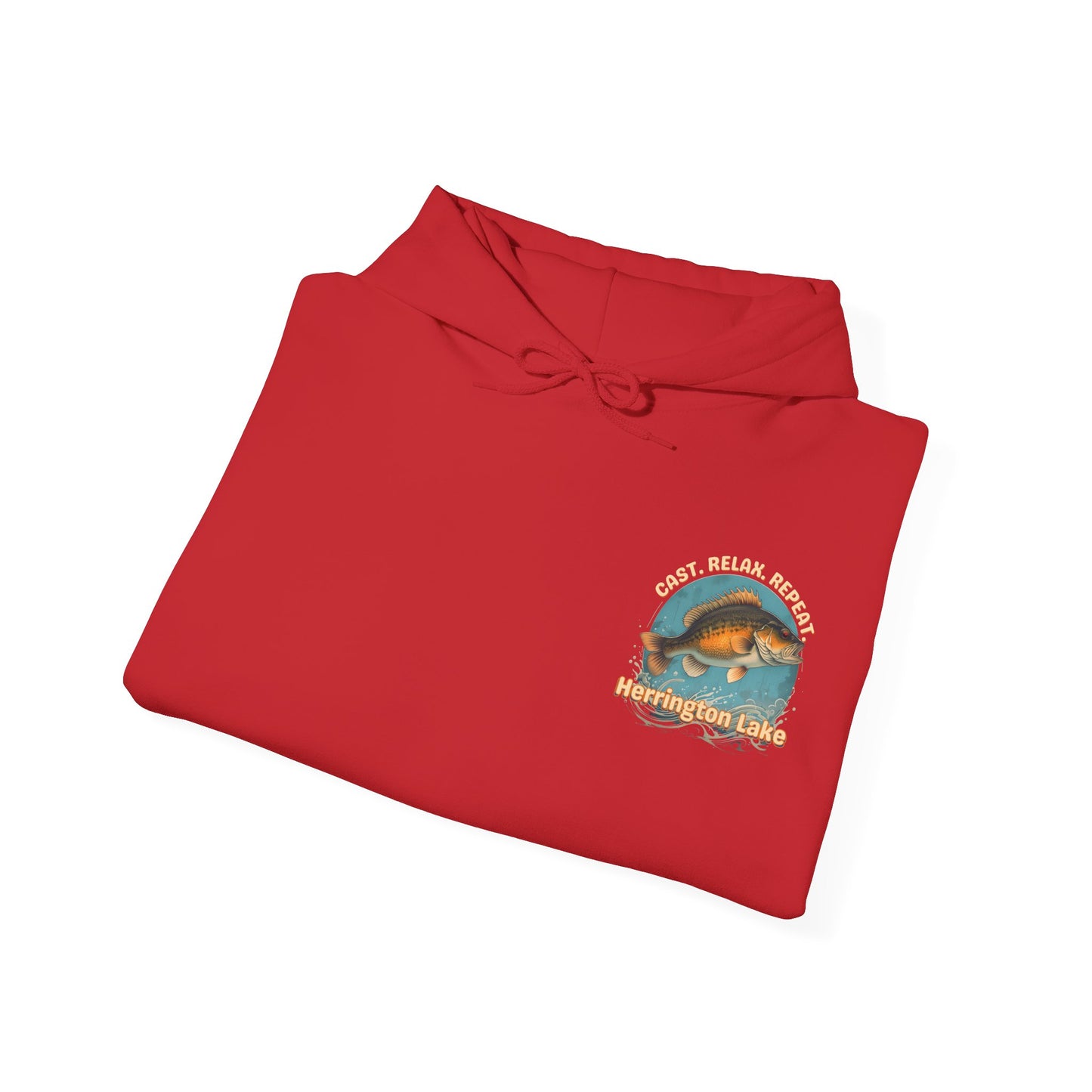 Cast. Relax. Repeat. Herrington Lake Double-Sided Unisex Heavy Blend™ Hooded Sweatshirt