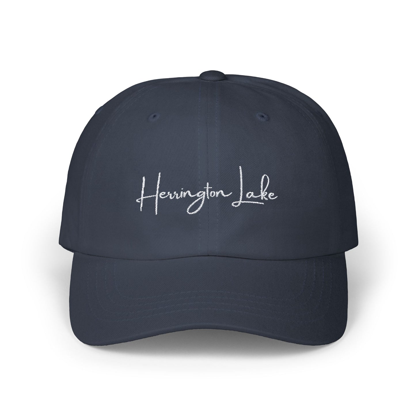 Embroidered Herrington Lake Script Classic Dad Cap