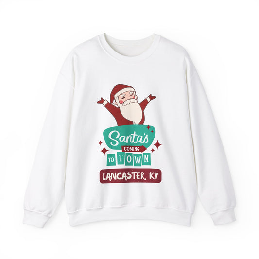 Santa is Coming to Lancaster KY Heavy Blend™ Crewneck Sweatshirt