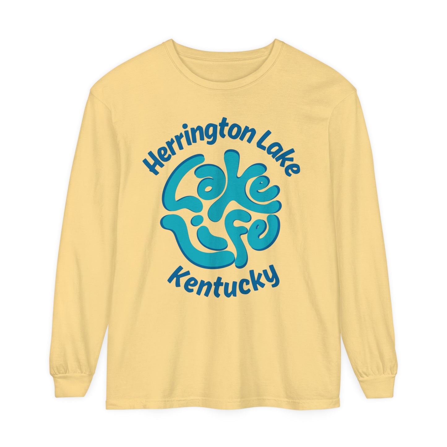 Herrington Lake Spring Pastels "Lake Life" Garment-dyed Comfort Colors Long Sleeve T-Shirt