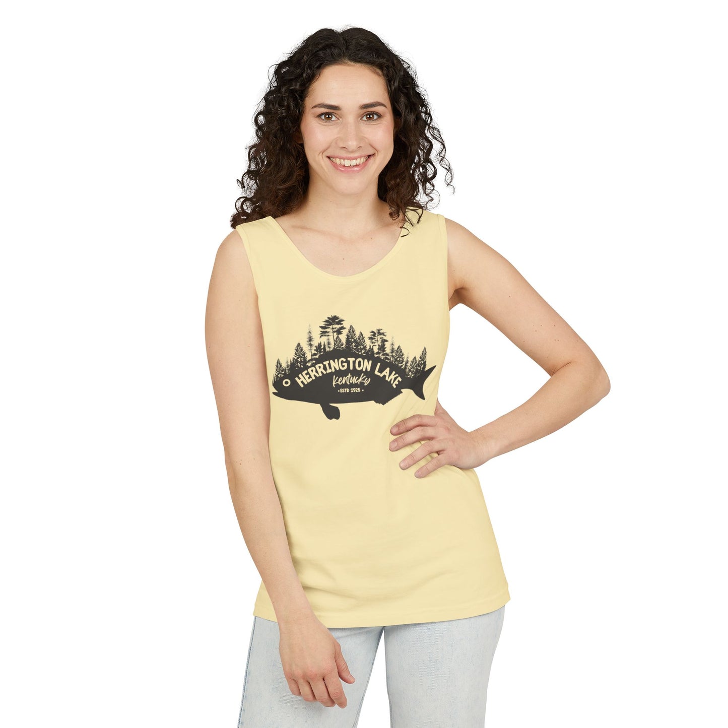 "Fishy Landscape" Garment-Dyed Comfort Colors Cotton Tank Top