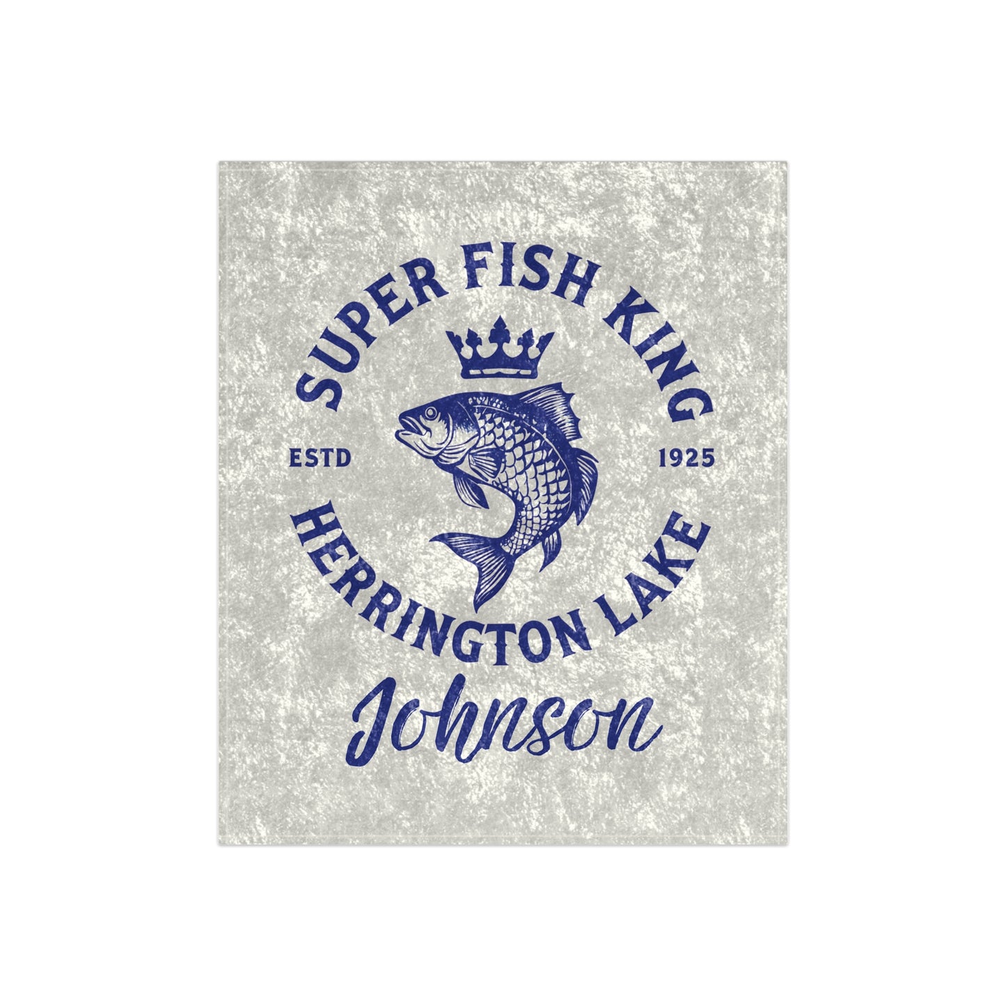 Custom Personalized Herrington Lake "Fish King" Crushed Velvet Blanket