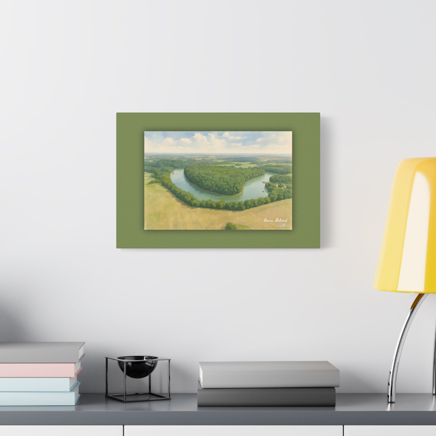 Dunn Island: Heart of Herrington Watercolor Printed on Matte Canvas, Stretched, 1.25"